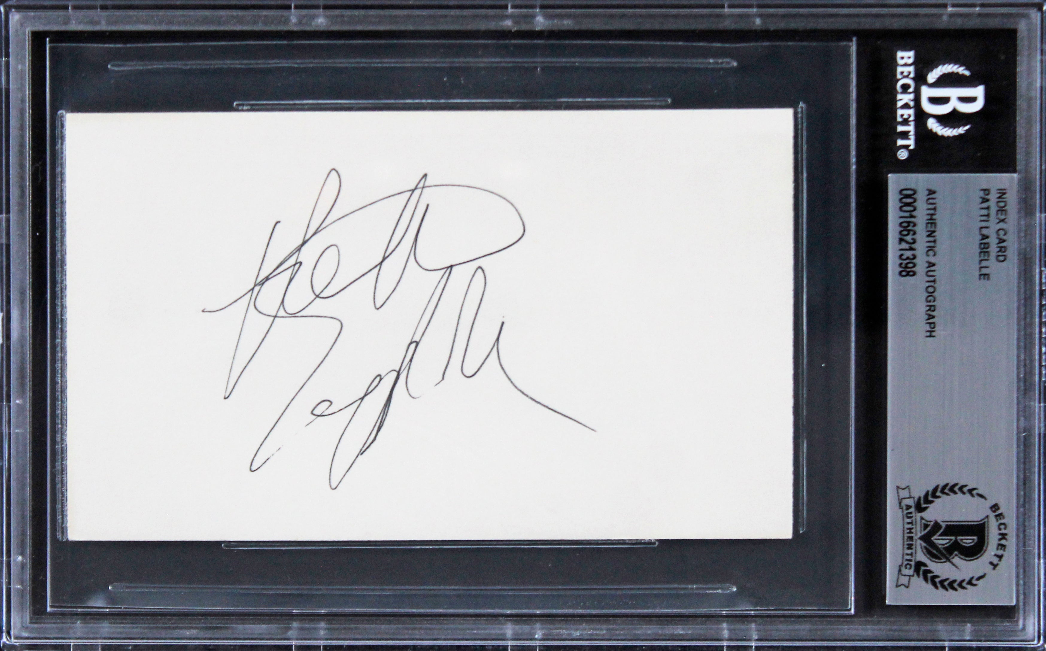 Patti Labelle Singer Authentic Signed 3x5 Index Card Autographed BAS Slabbed