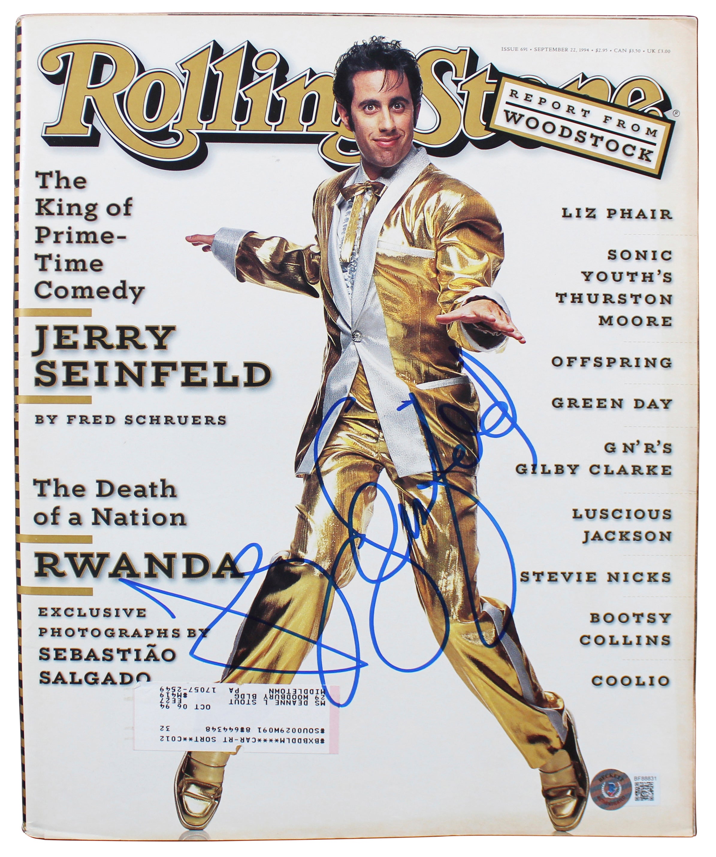 Jerry Seinfeld Authentic Signed Sep 22, 1994 Rolling Stone Magazine BAS #BF88831