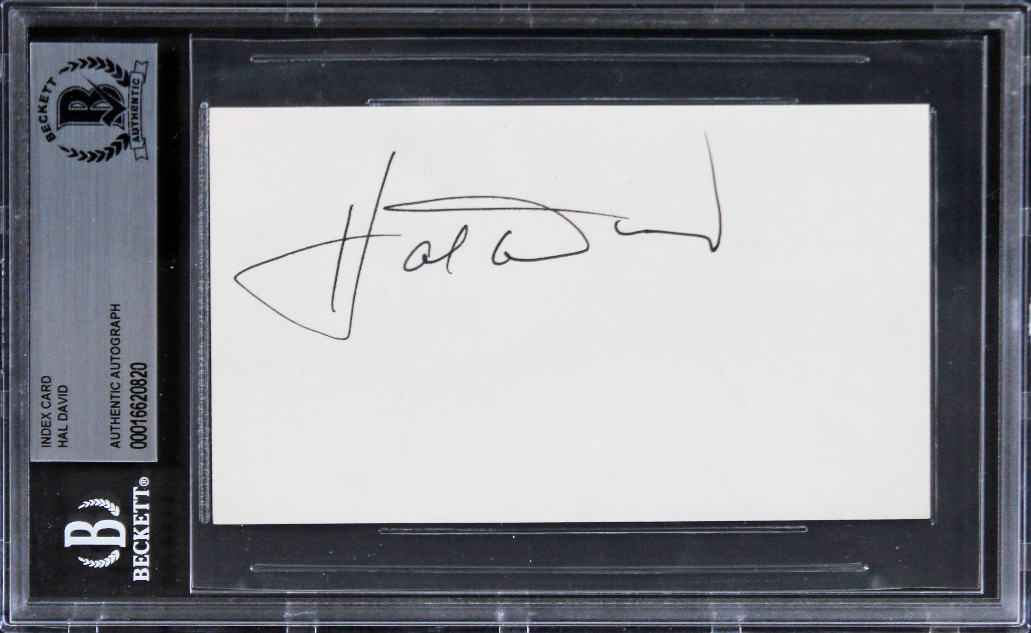 Hal David Musician Authentic Signed 3x5 Index Card Autographed BAS Slabbed 1