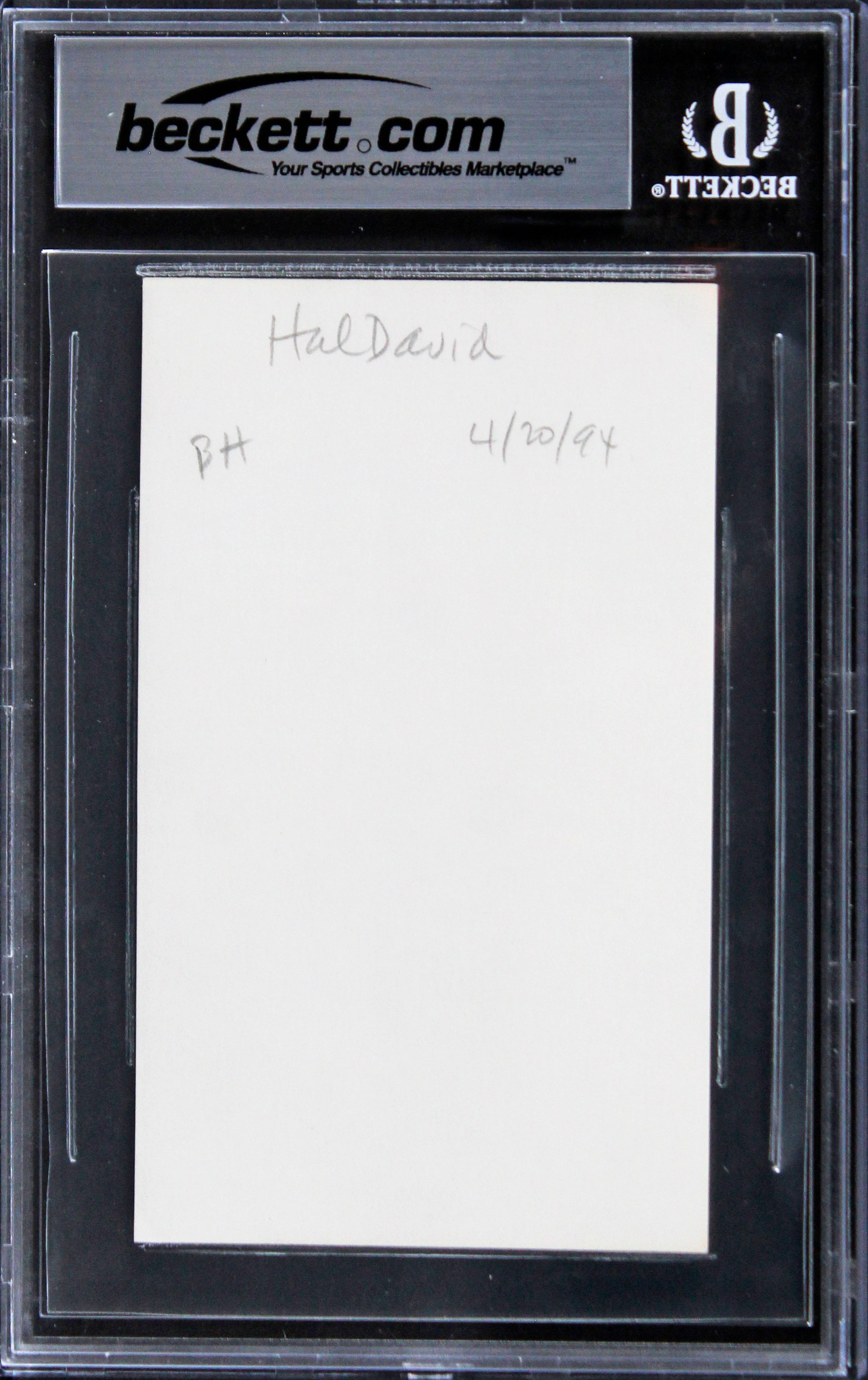 Hal David Musician Authentic Signed 3x5 Index Card Autographed BAS Slabbed 1