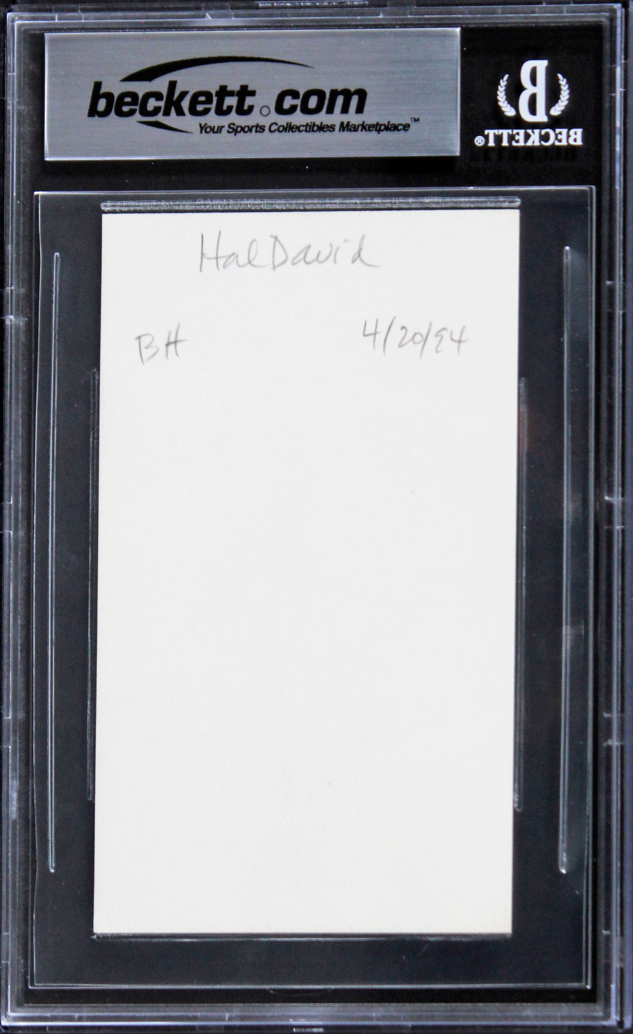 Hal David Musician Authentic Signed 3x5 Index Card Autographed BAS Slabbed 2