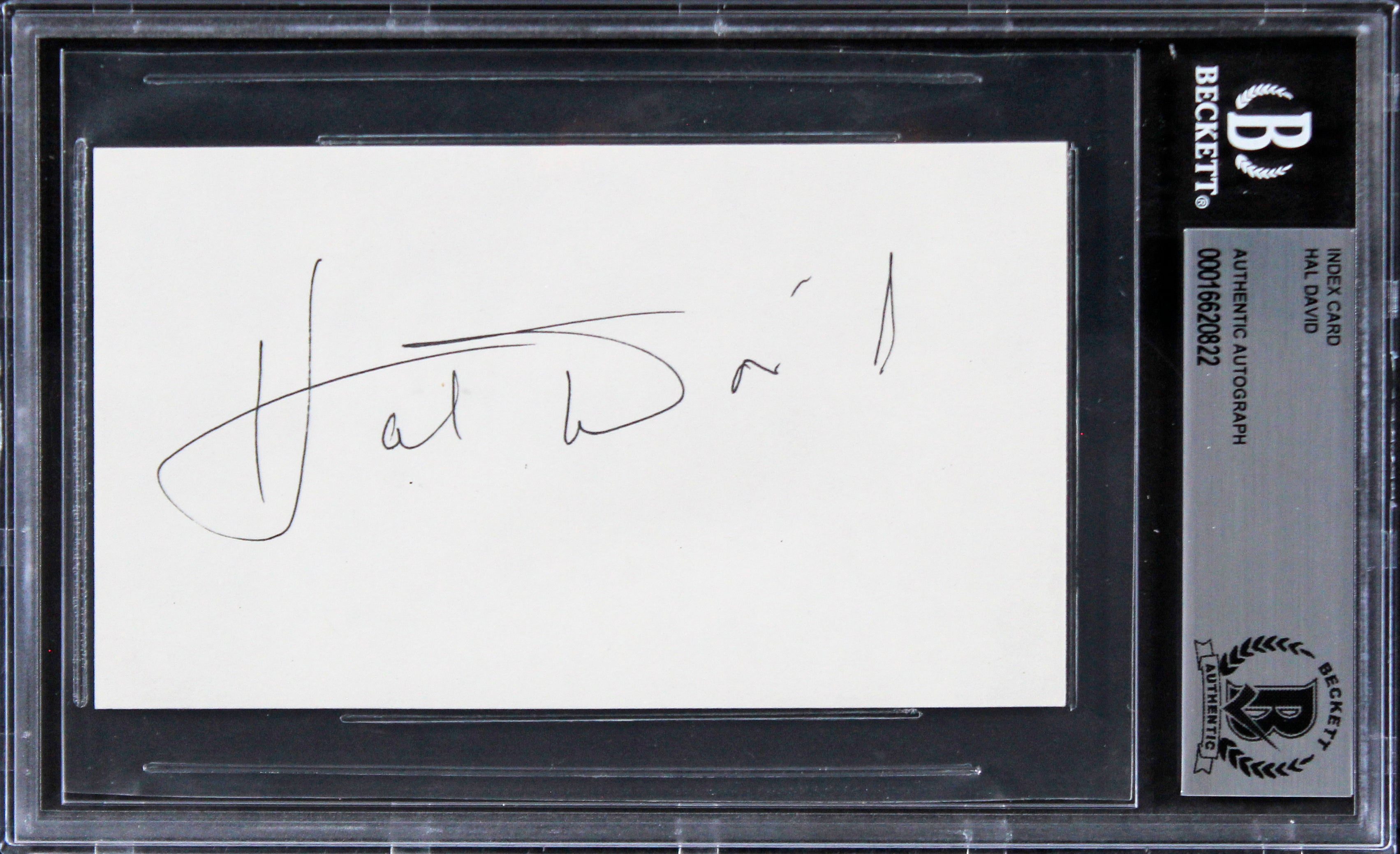 Hal David Musician Authentic Signed 3x5 Index Card Autographed BAS Slabbed 3