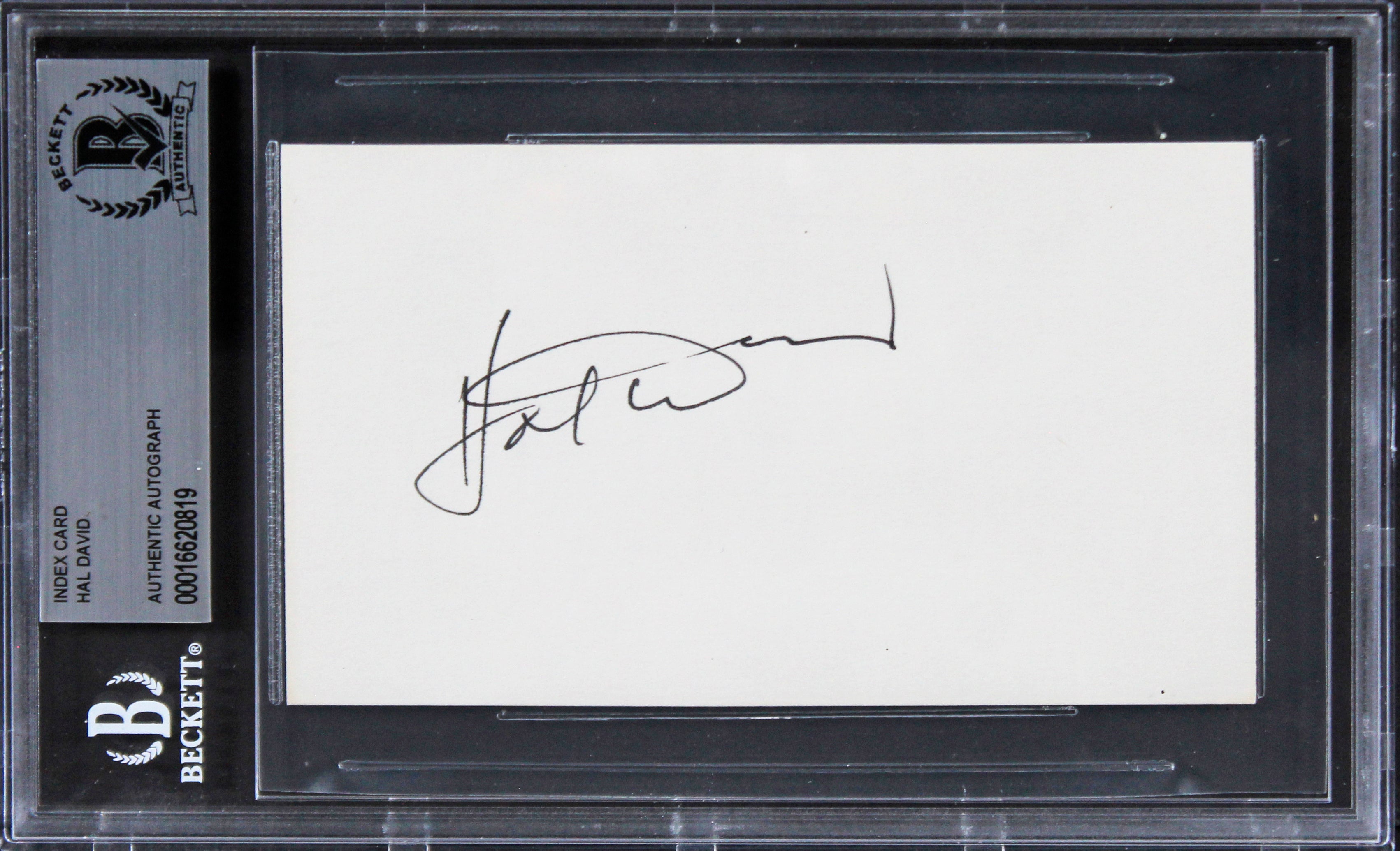 Hal David Musician Authentic Signed 3x5 Index Card Autographed BAS Slabbed 4