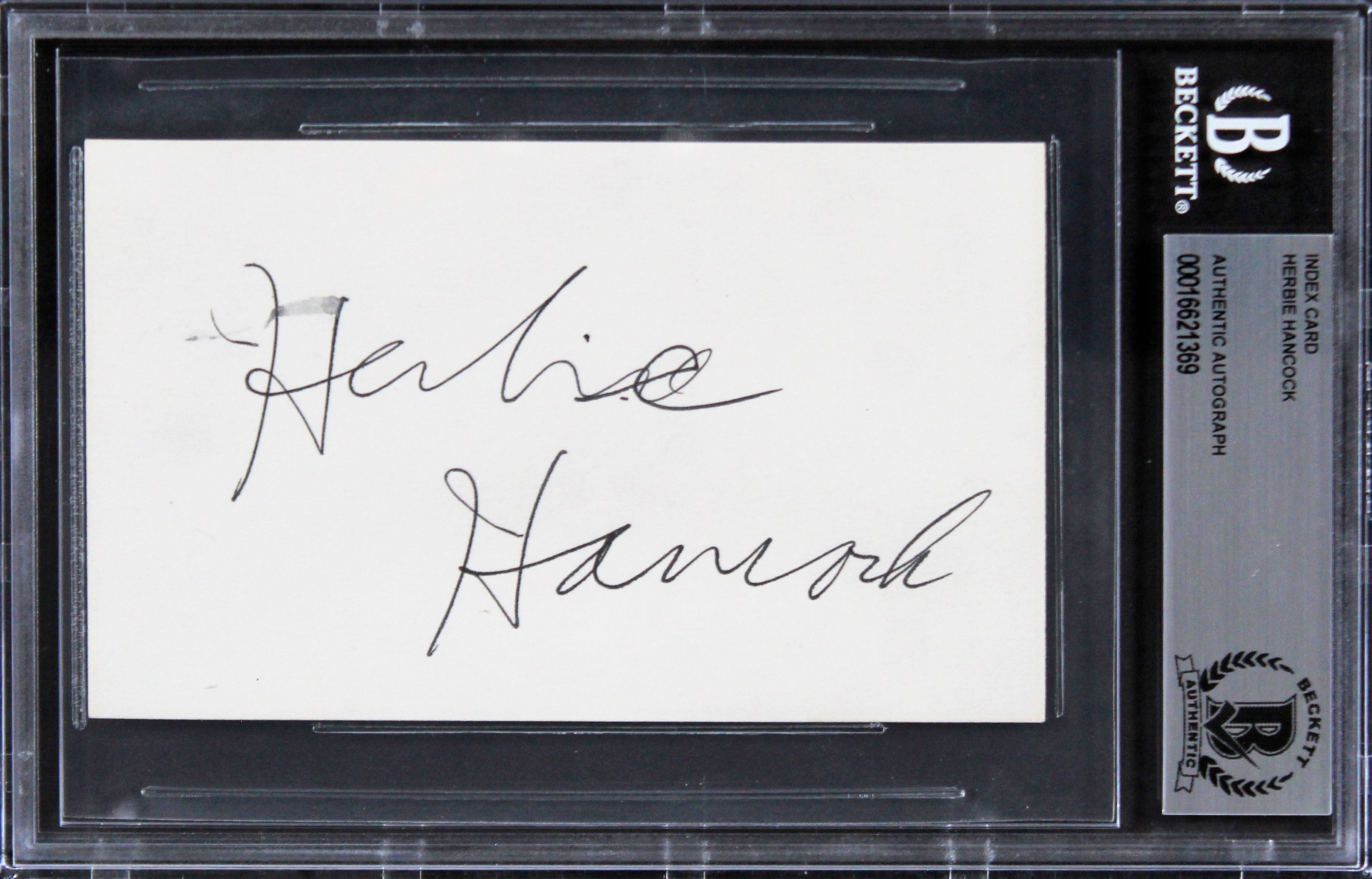 Herbie Hancock Musician Authentic Signed 3x5 Index Card BAS Slabbed 1
