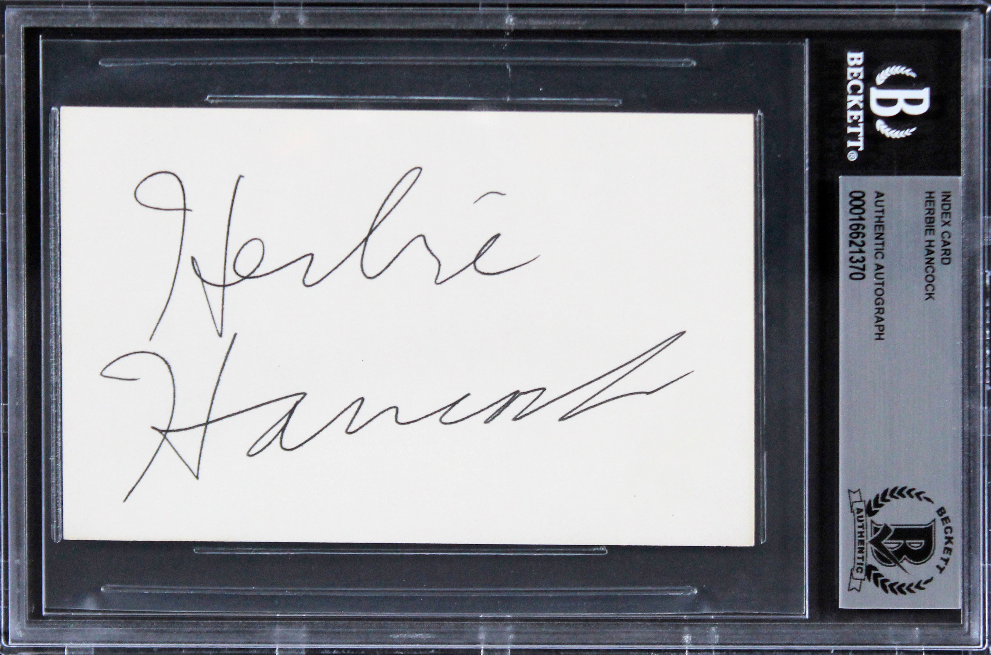 Herbie Hancock Musician Authentic Signed 3x5 Index Card BAS Slabbed 2