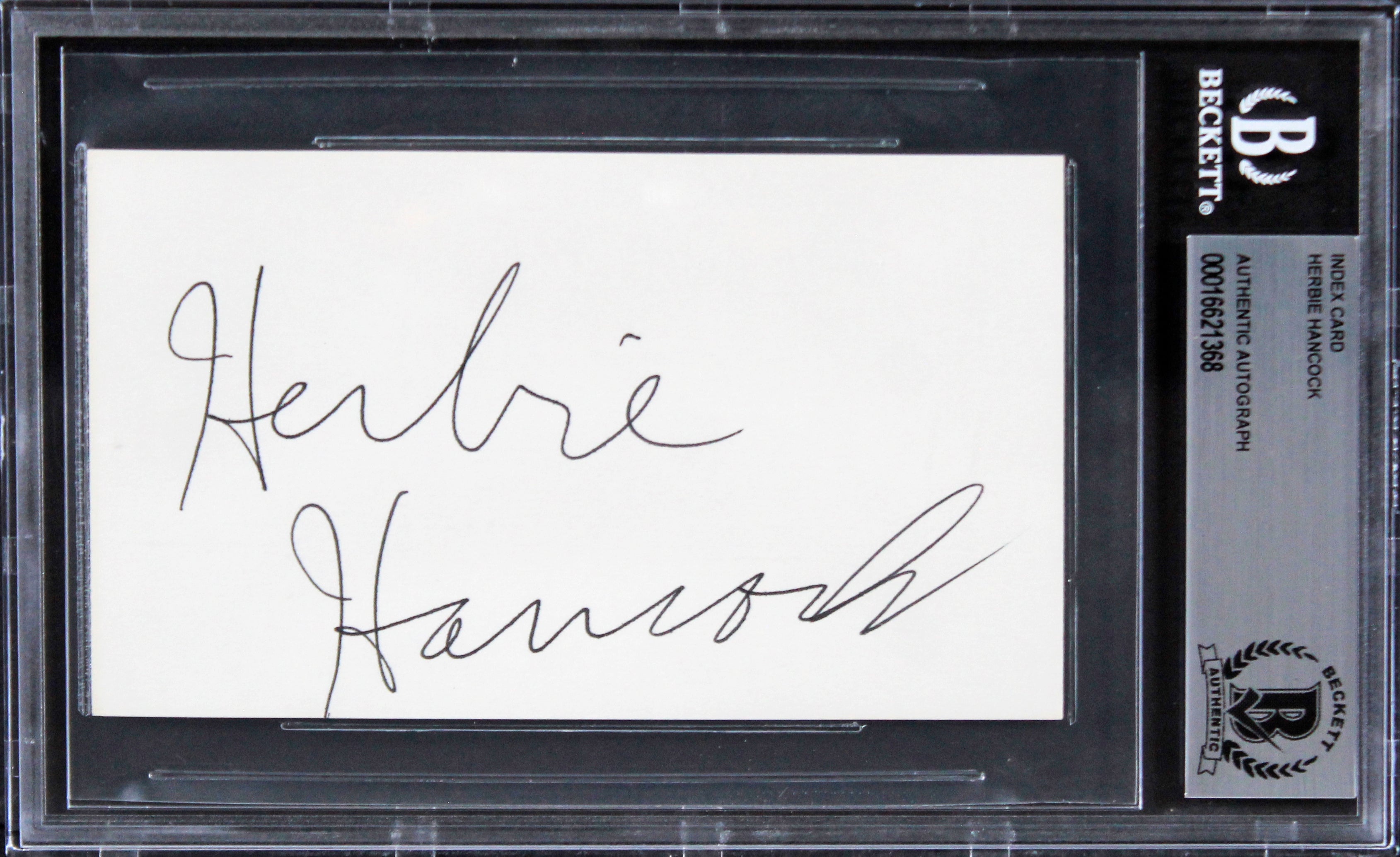 Herbie Hancock Musician Authentic Signed 3x5 Index Card BAS Slabbed 3