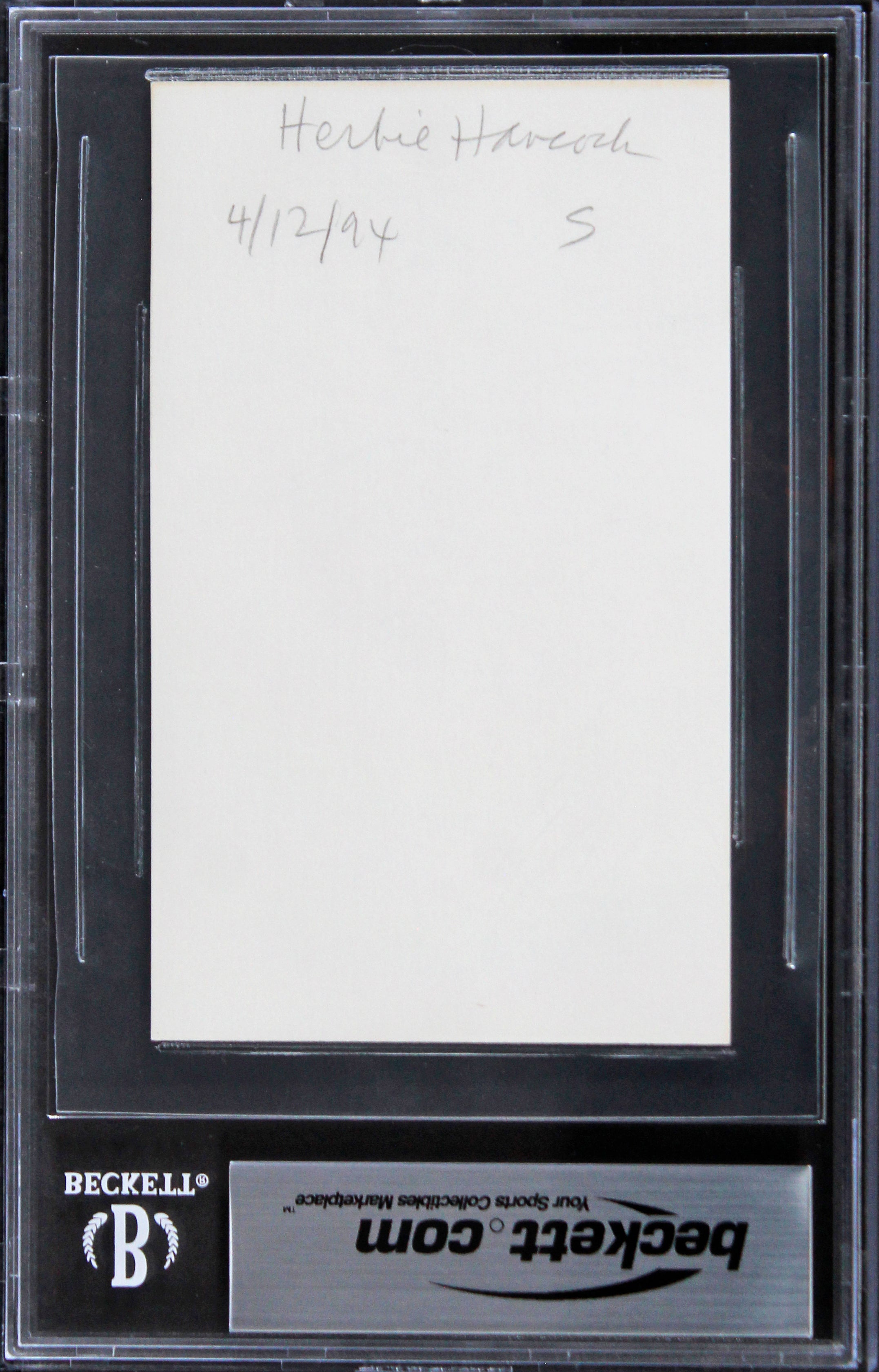 Herbie Hancock Musician Authentic Signed 3x5 Index Card BAS Slabbed 3