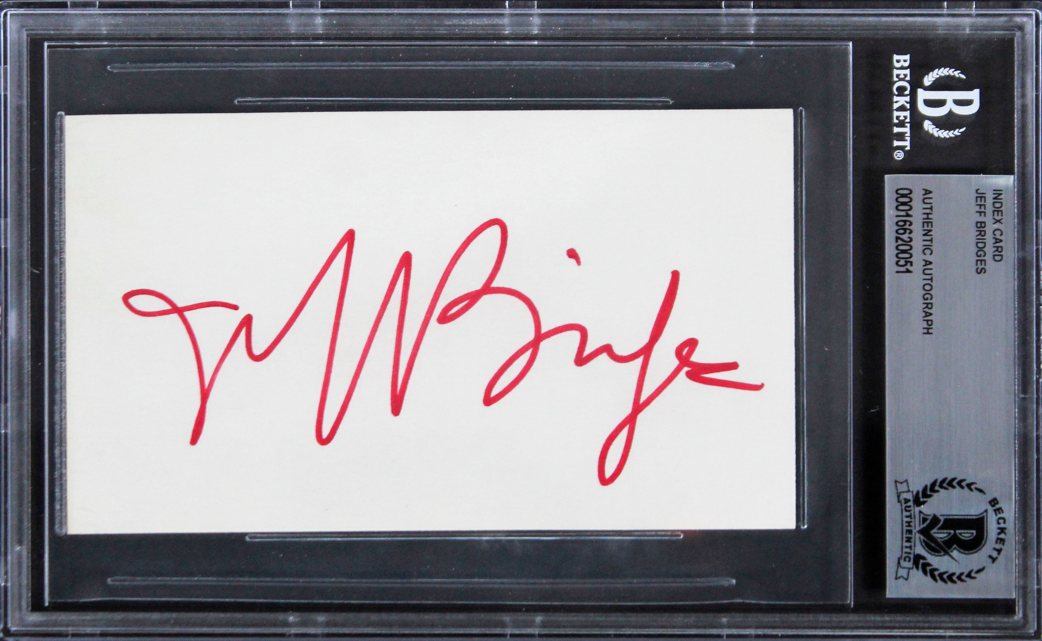 Jeff Bridges The Big Lebowski Authentic Signed 3x5 Index Card BAS Slabbed