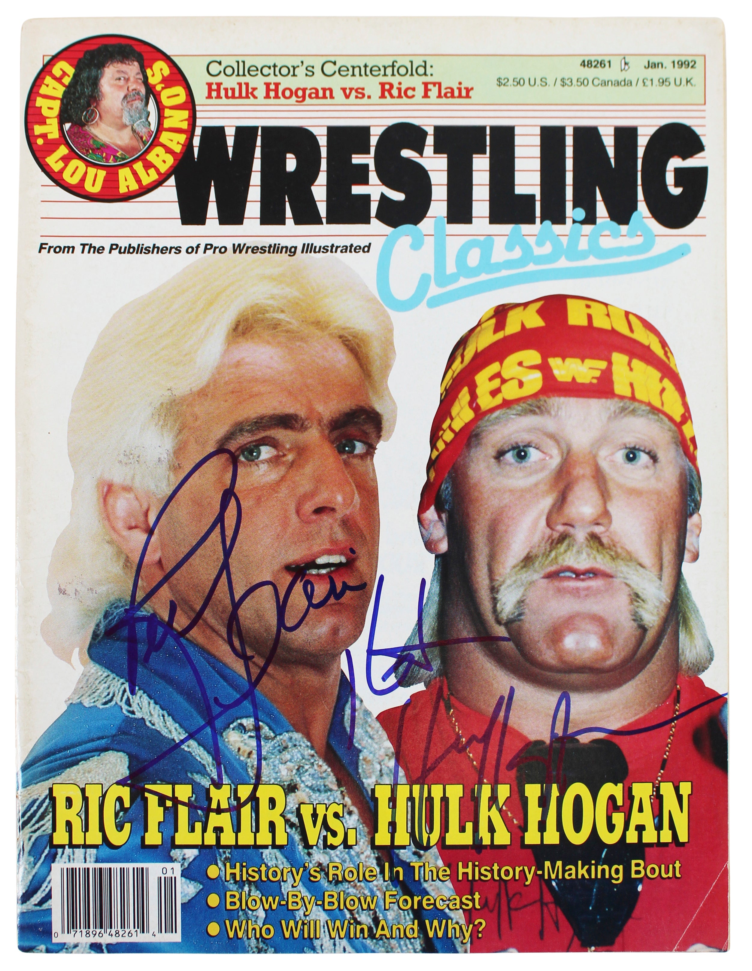 Hulk Hogan & Rick Flair Authentic Signed Magazine BAS #AB77725