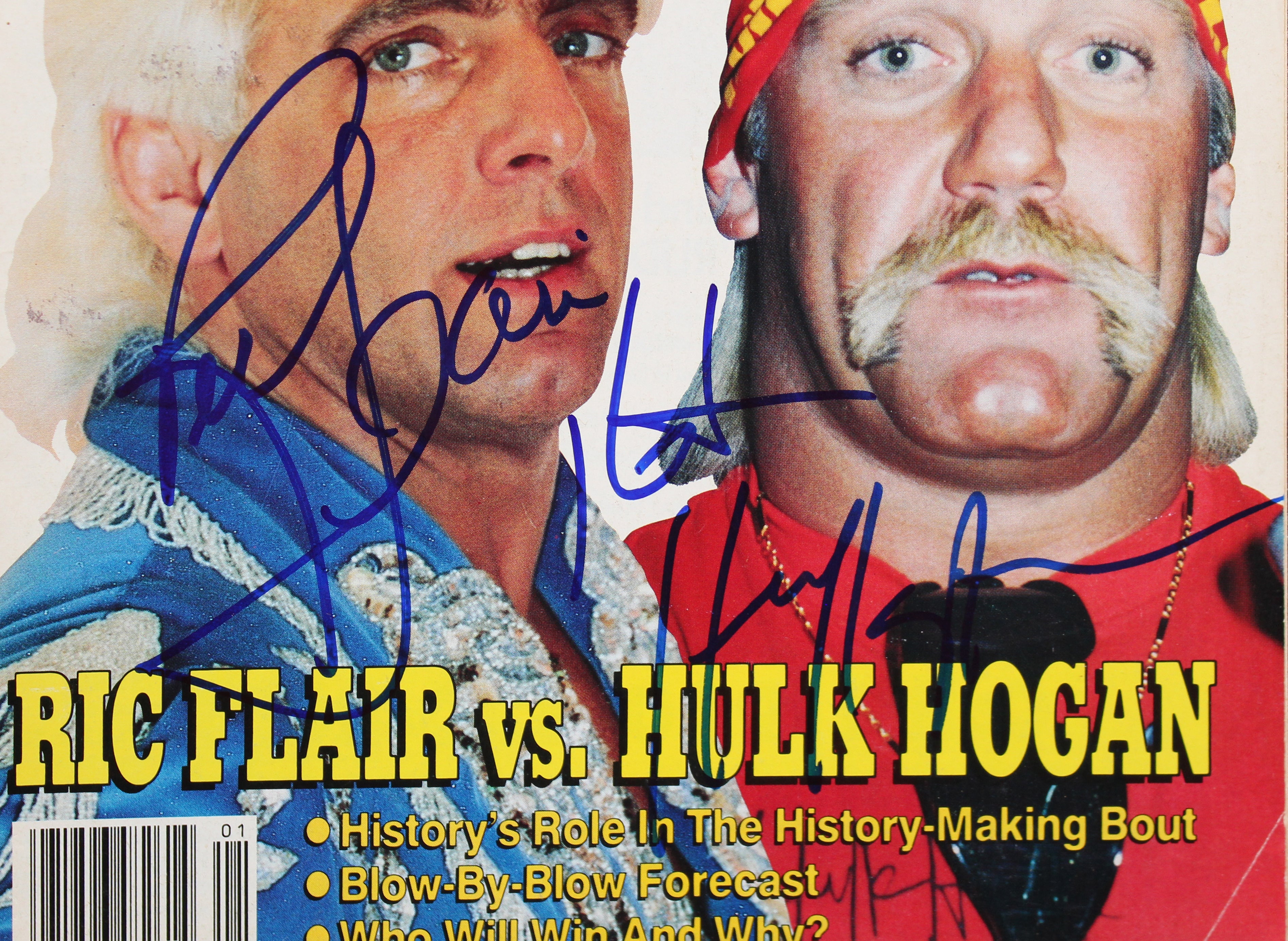 Hulk Hogan & Rick Flair Authentic Signed Magazine BAS #AB77725