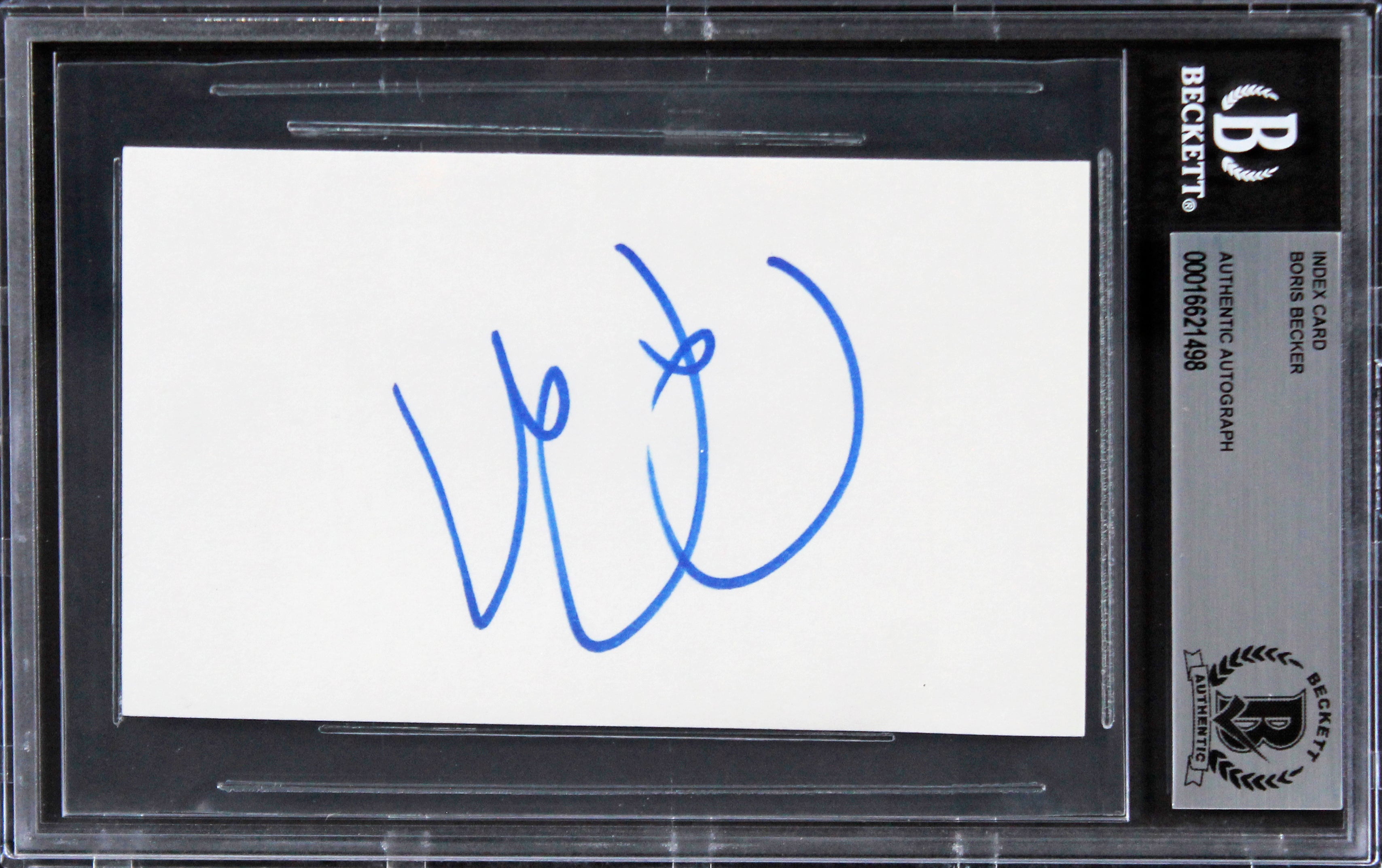 Boris Becker Authentic Signed 3x5 Index Card Autographed BAS Slabbed