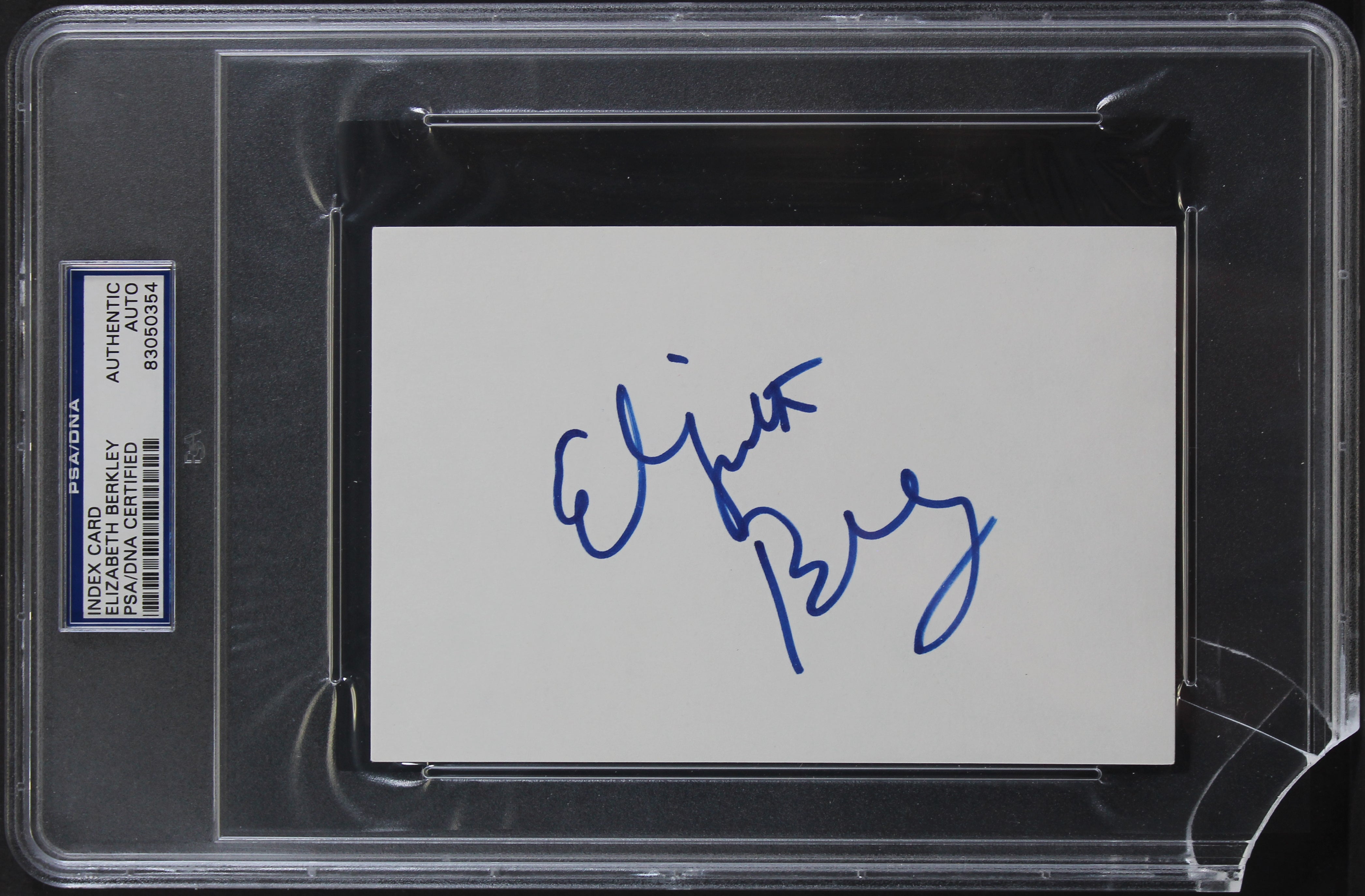 Elizabeth Berkley Saved By The Bell Authentic Signed 4x6 Index Card PSA Slabbed