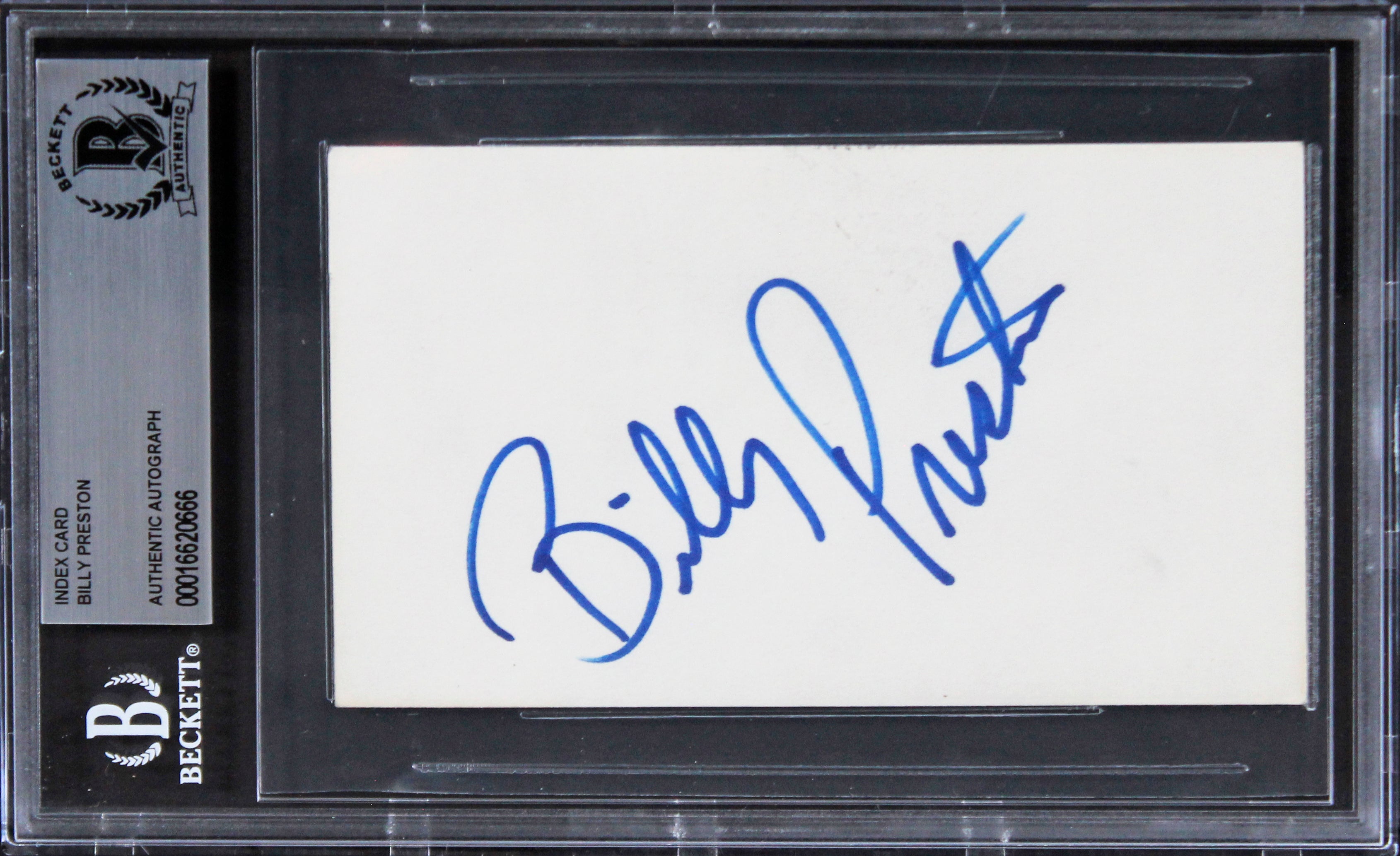 Billy Preston Musician Authentic Signed 3x5 Index Card Autographed BAS Slabbed