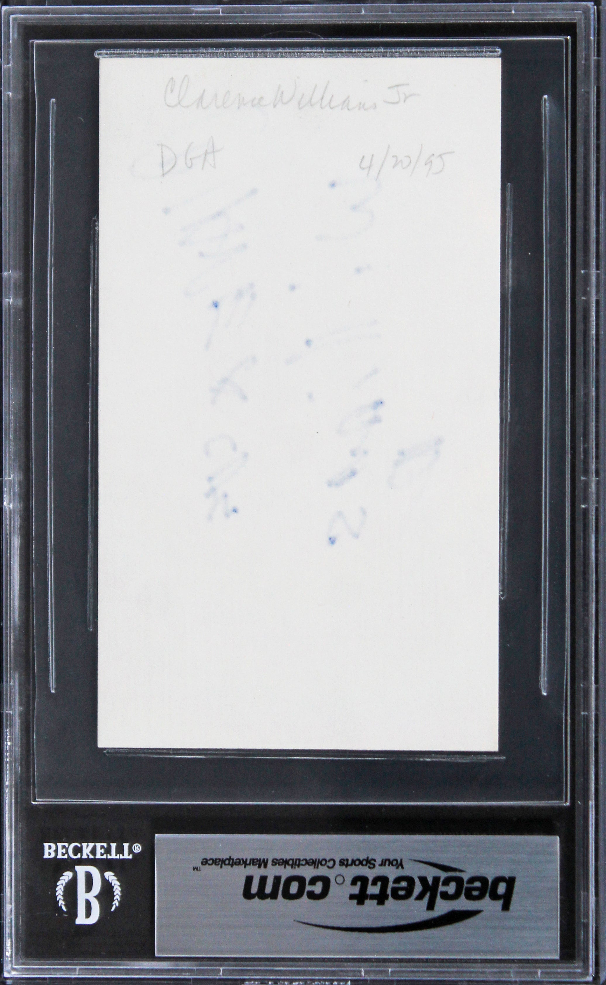 Clarence Williams American Gangster Authentic Signed 3x5 Index Card BAS Slabbed