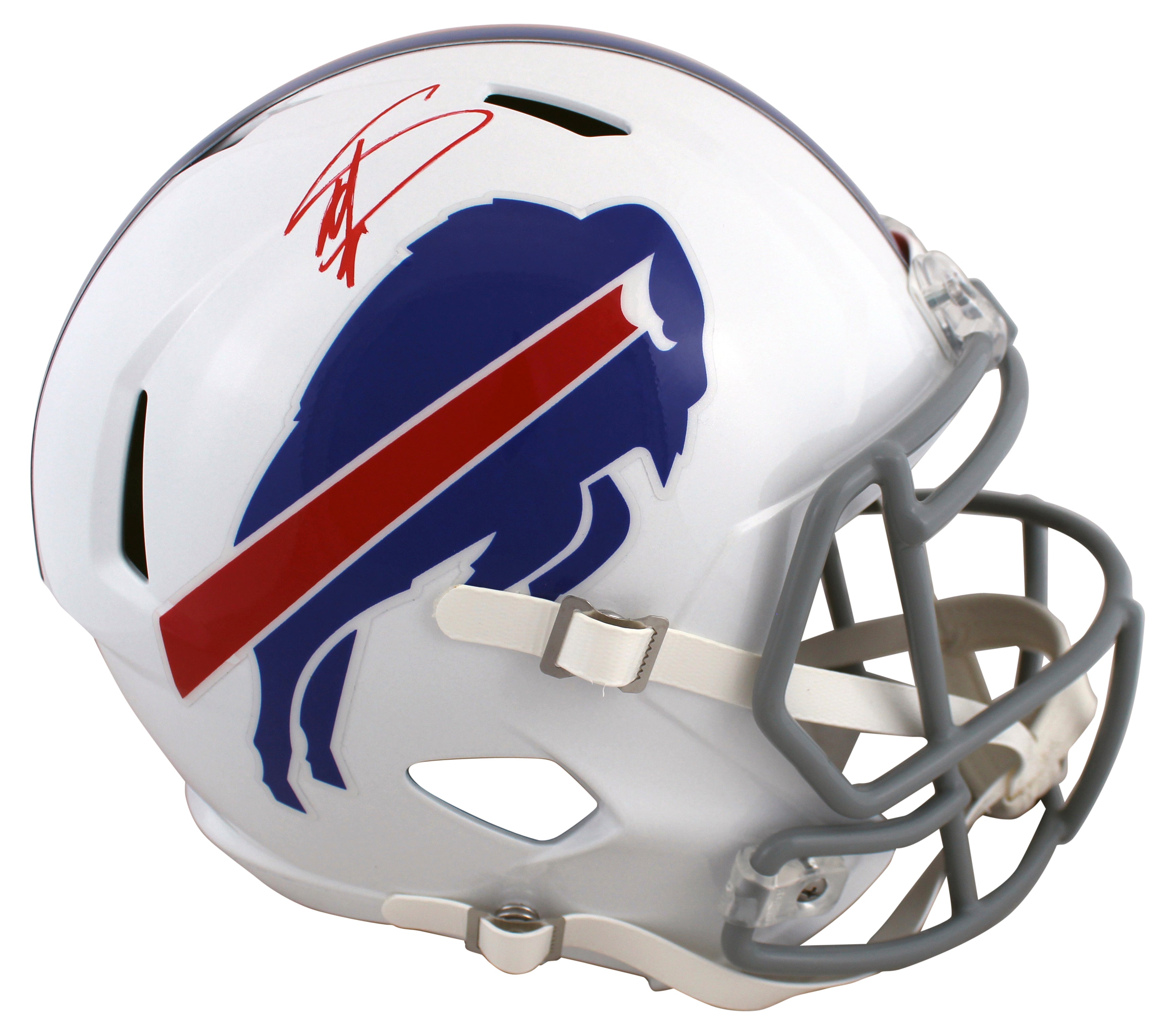 Bills Stefon Diggs Signed Full Size Speed Rep Helmet w/ Red Sig BAS Witnessed