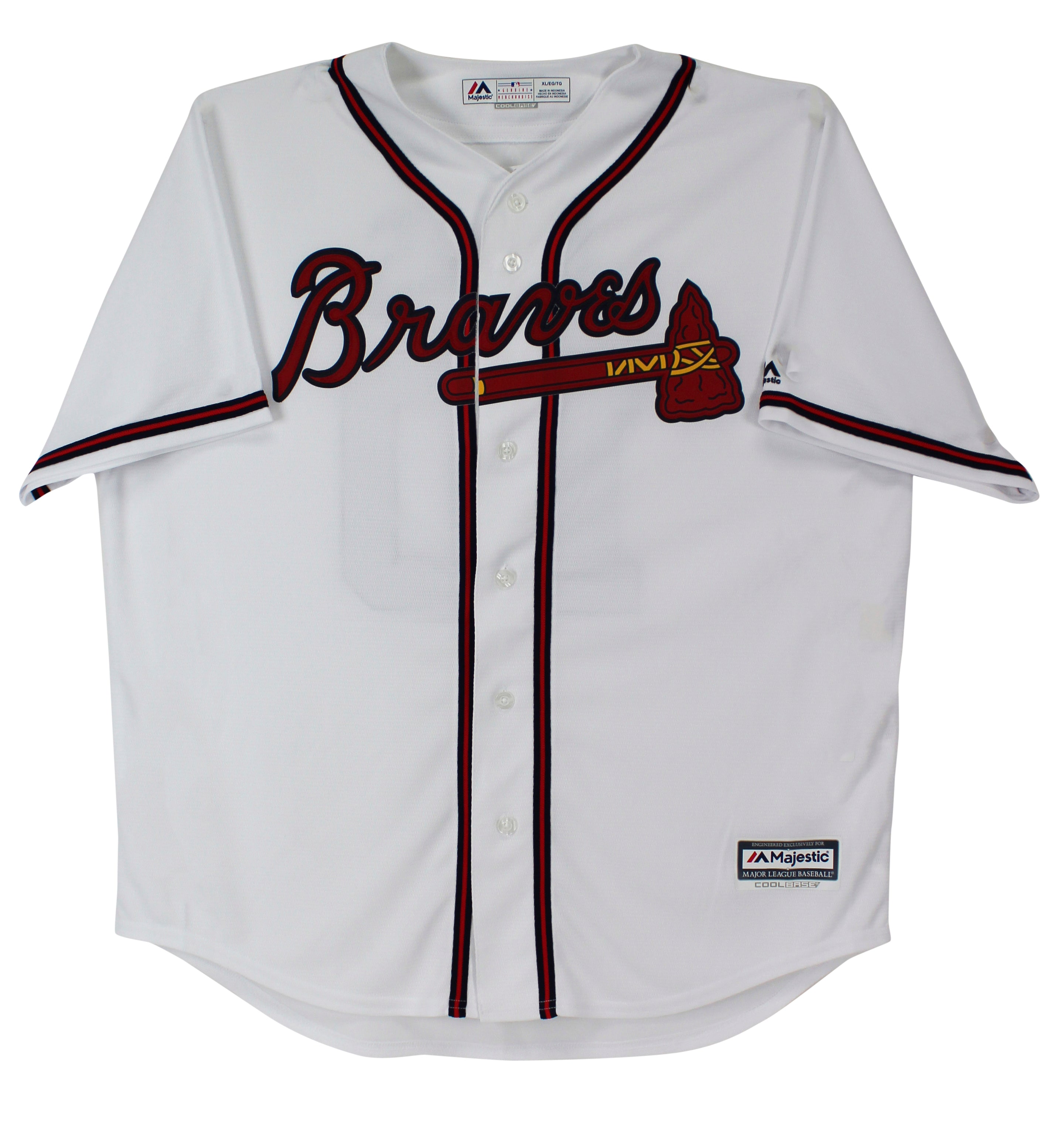 Braves Chipper Jones HOF 18 Authentic Signed White Majestic Coolbase Jersey BAS