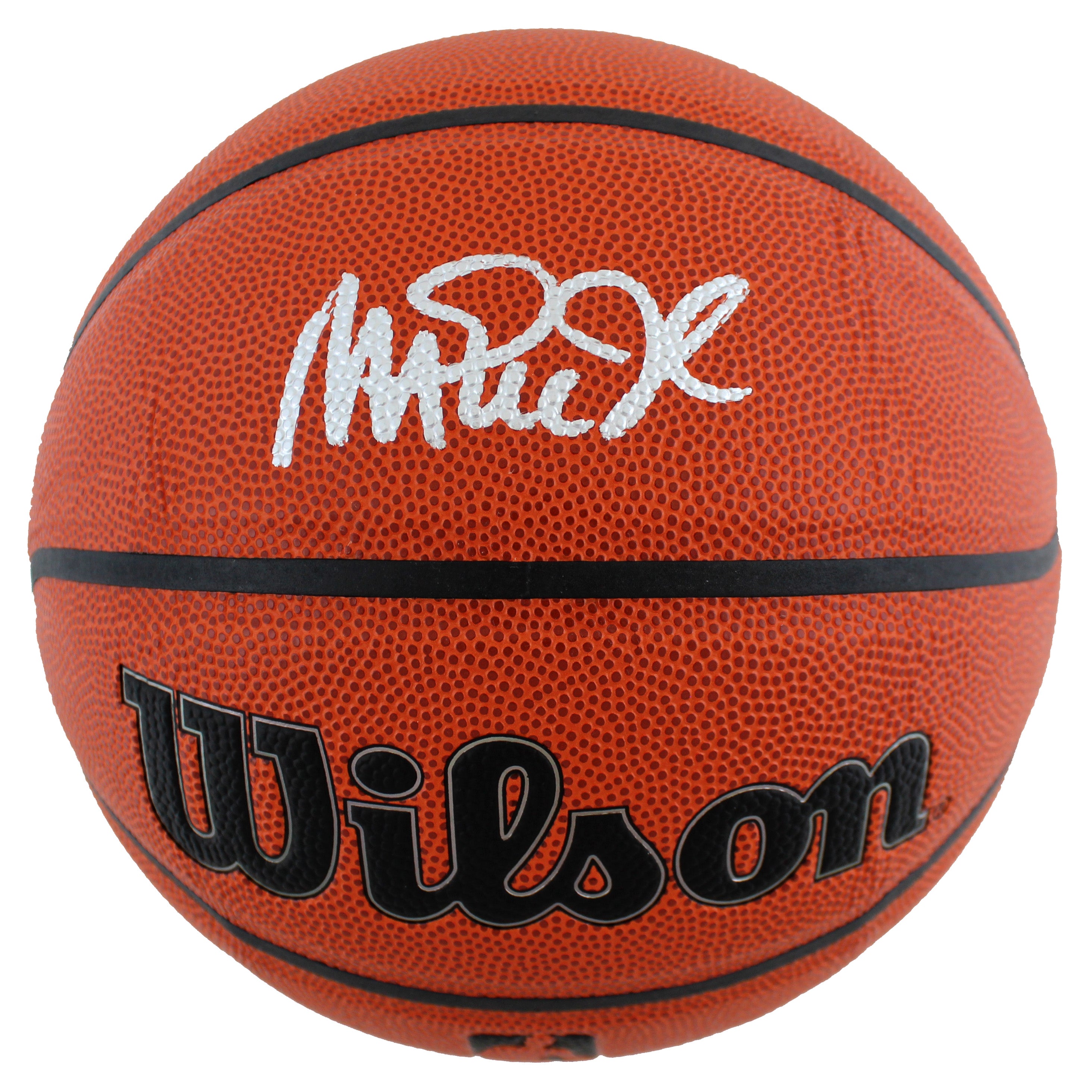 Lakers Magic Johnson Signed Wilson Basketball w/ Silver Sig w/ case BAS Wit