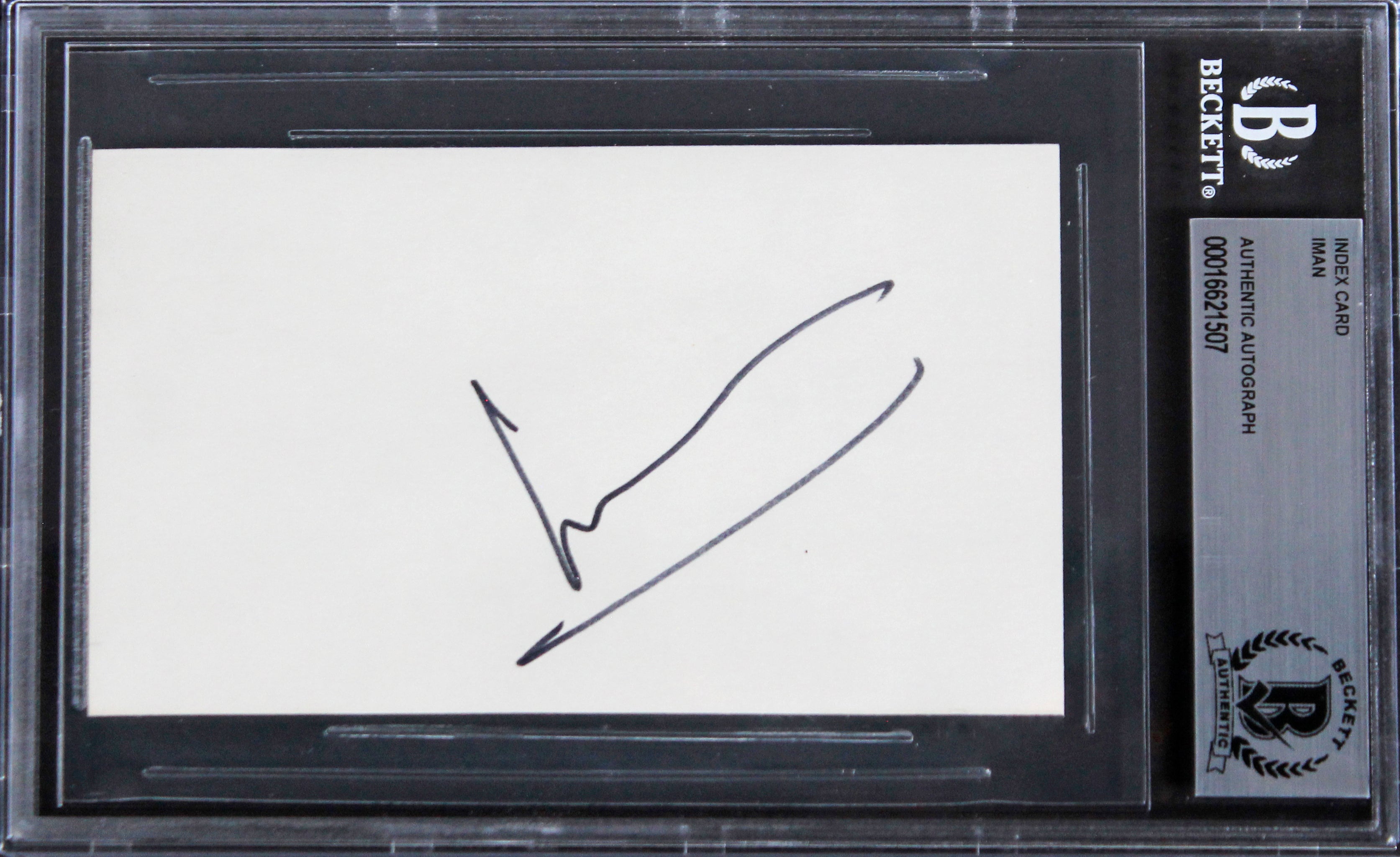 Iman Star Trek VI: The Undiscovered Country Signed 3x5 Index Card BAS Slabbed