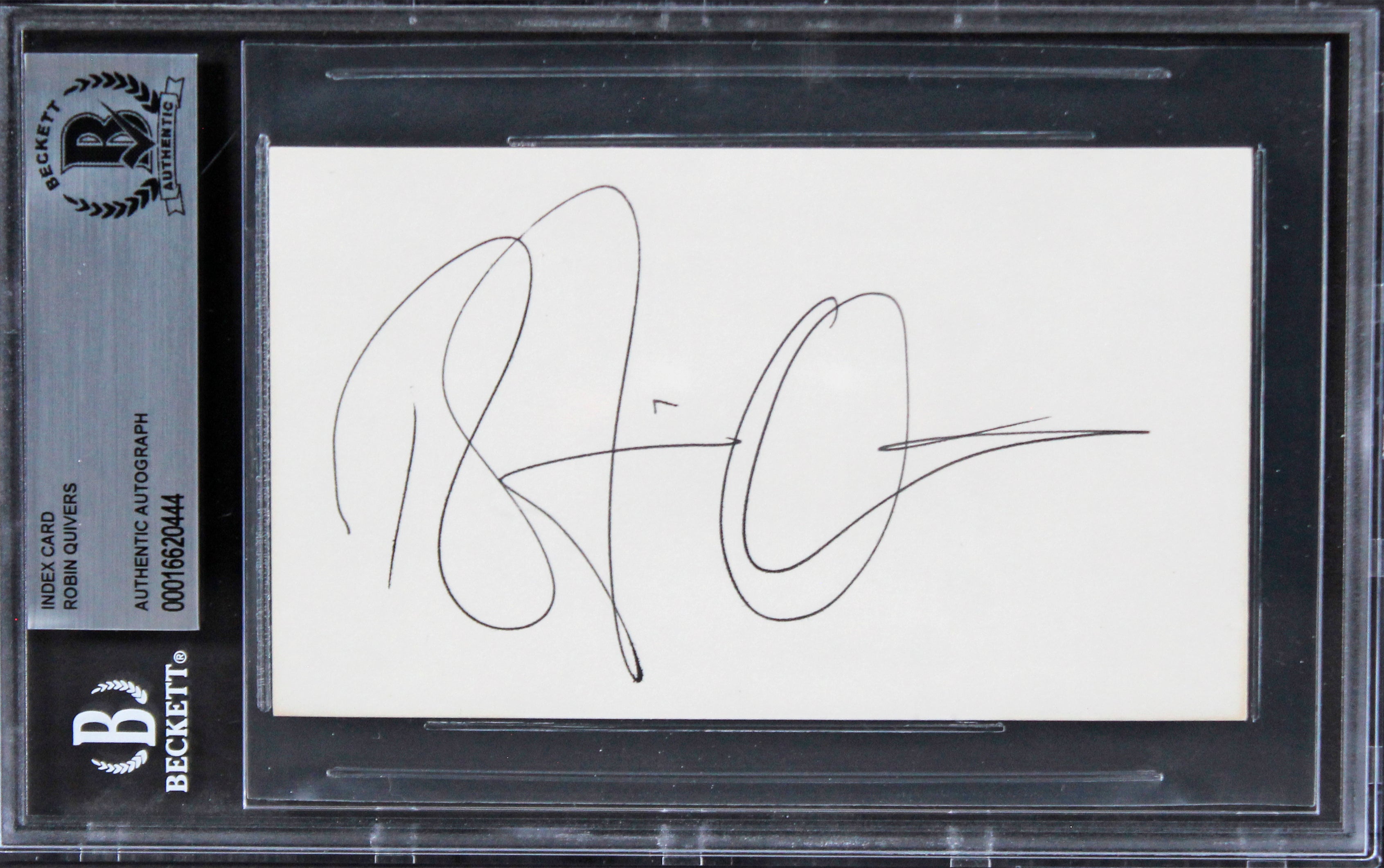 Robin Quivers Private Parts Authentic Signed 3x5 Index Card BAS Slabbed