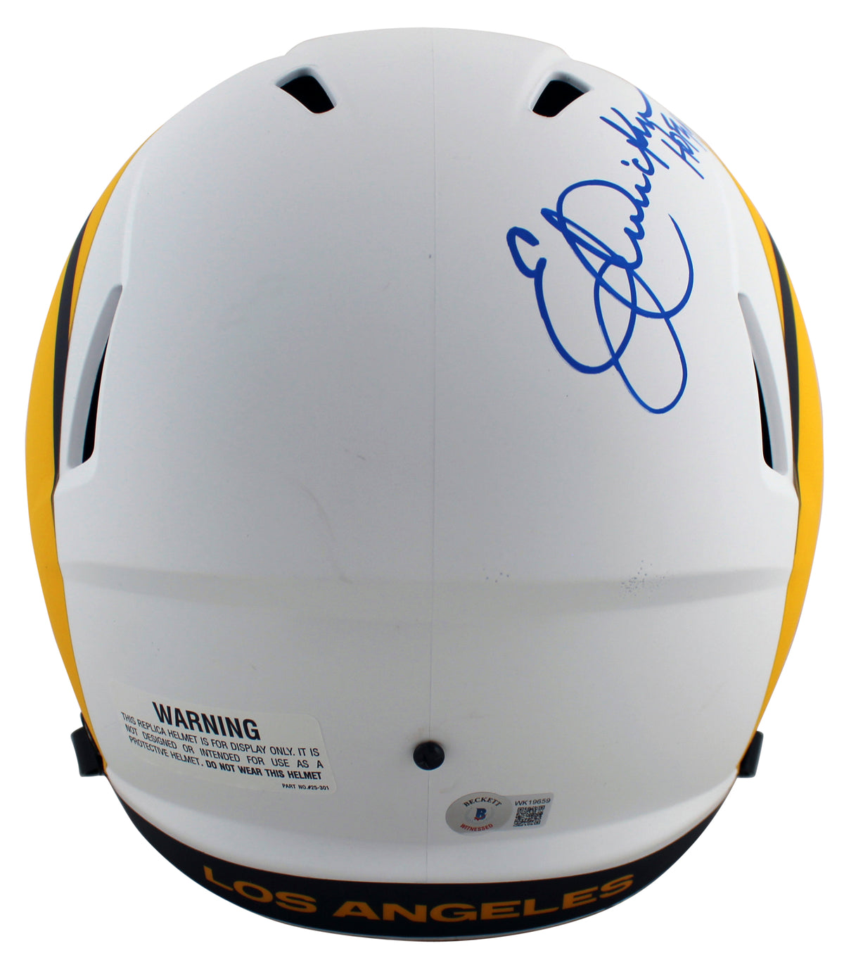 Rams Eric Dickerson & Marshall Faulk Signed Lunar Full Size Speed Rep Helmet BAS