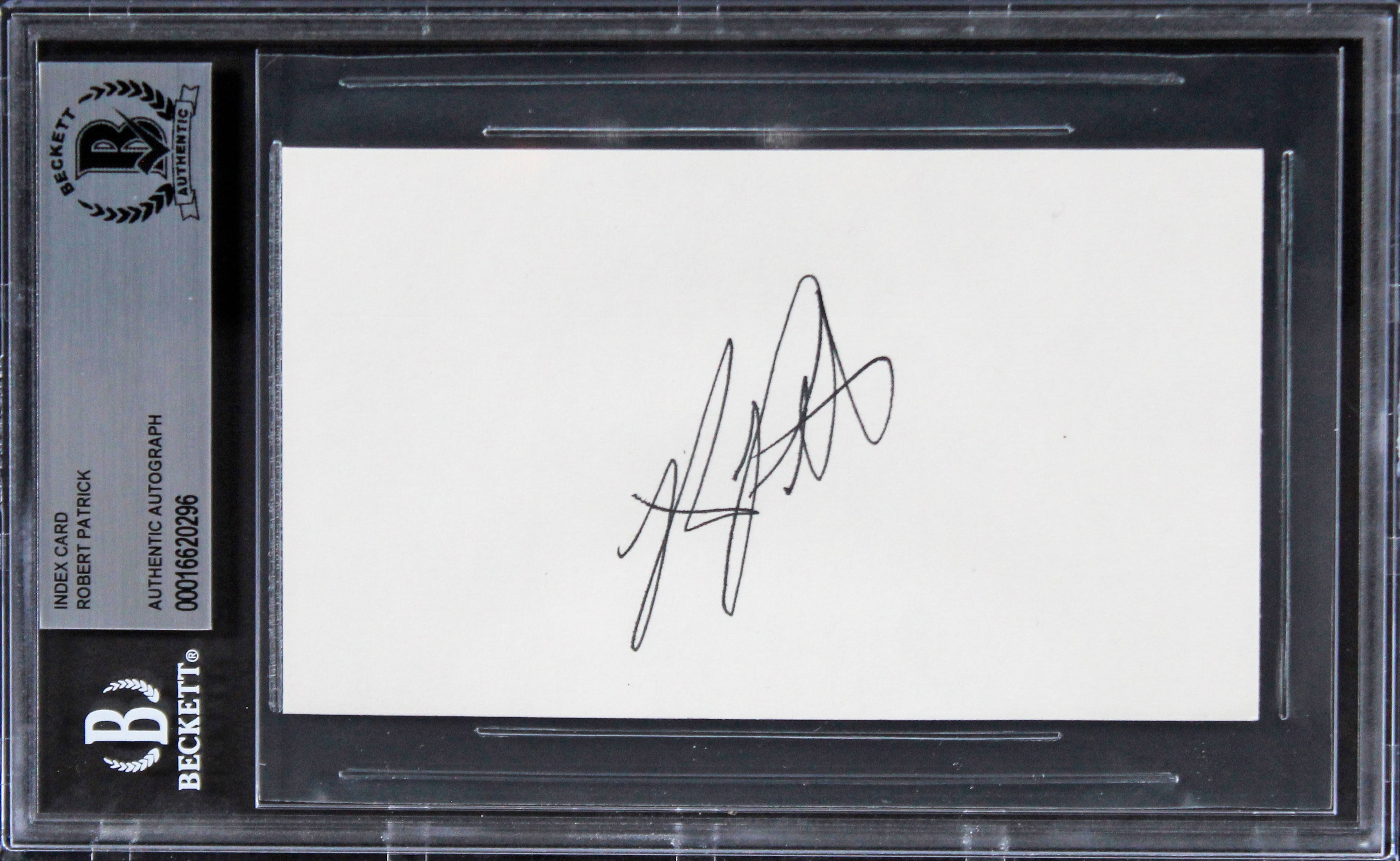 Robert Patrick Terminator 2 Authentic Signed 3x5 Index Card BAS Slabbed 1