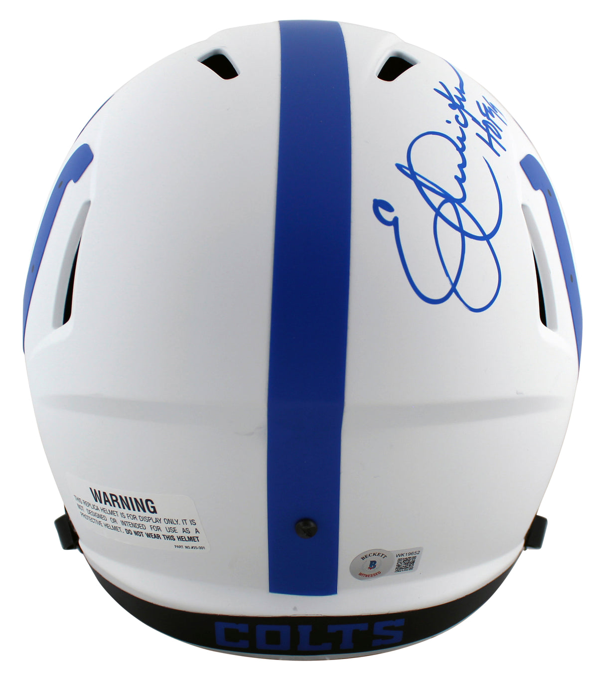 Colts Eric Dickerson & Marshall Faulk Signed Lunar F/S Speed Rep Helmet BAS Wit