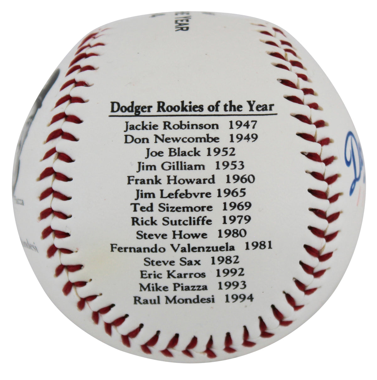 Dodgers 3 In A Row Rookie Of The Year 1992-1994 Commemorative Baseball Un-signed