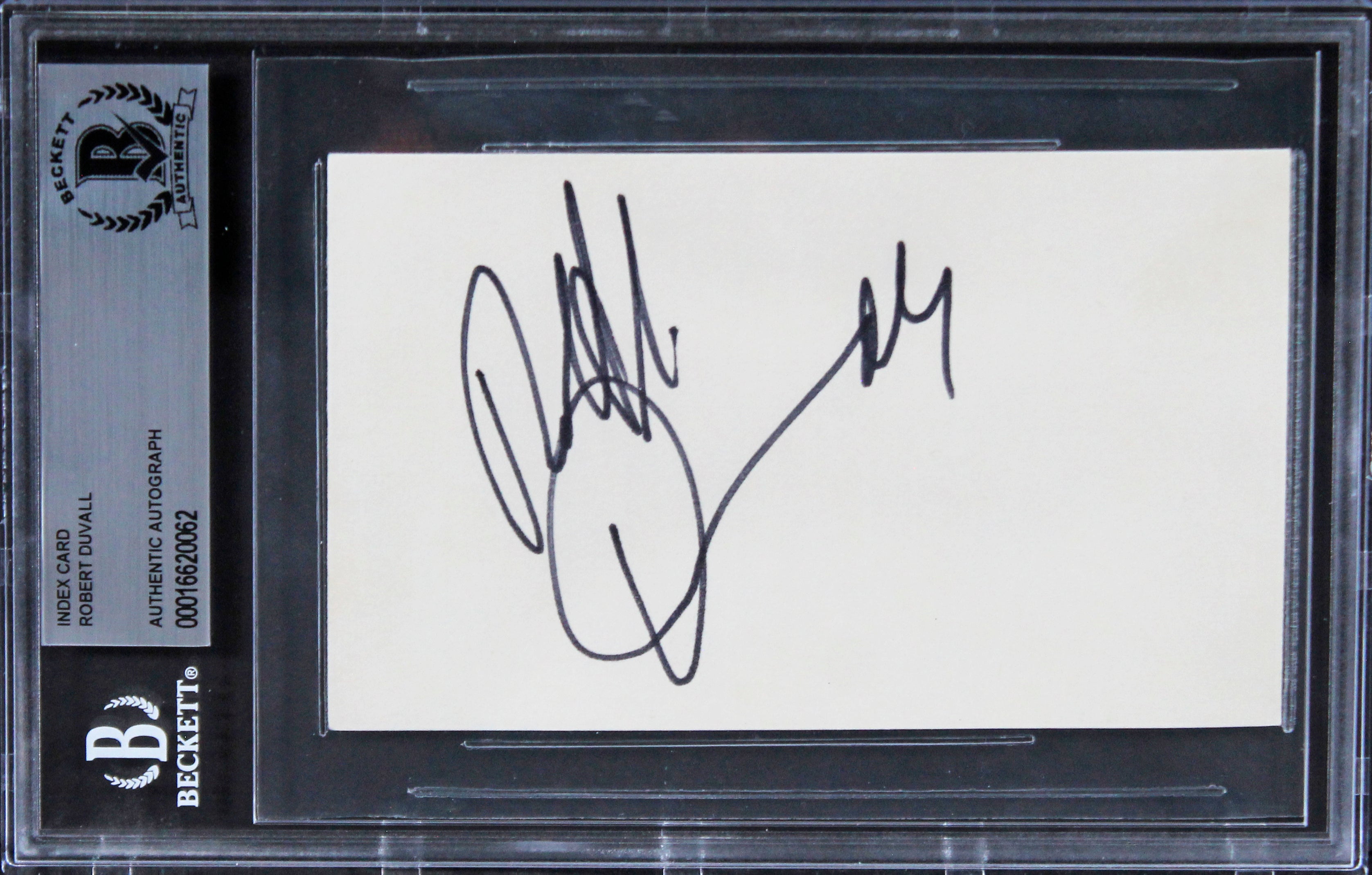 Robert Duvall The Godfather Authentic Signed 3x5 Index Card BAS Slabbed