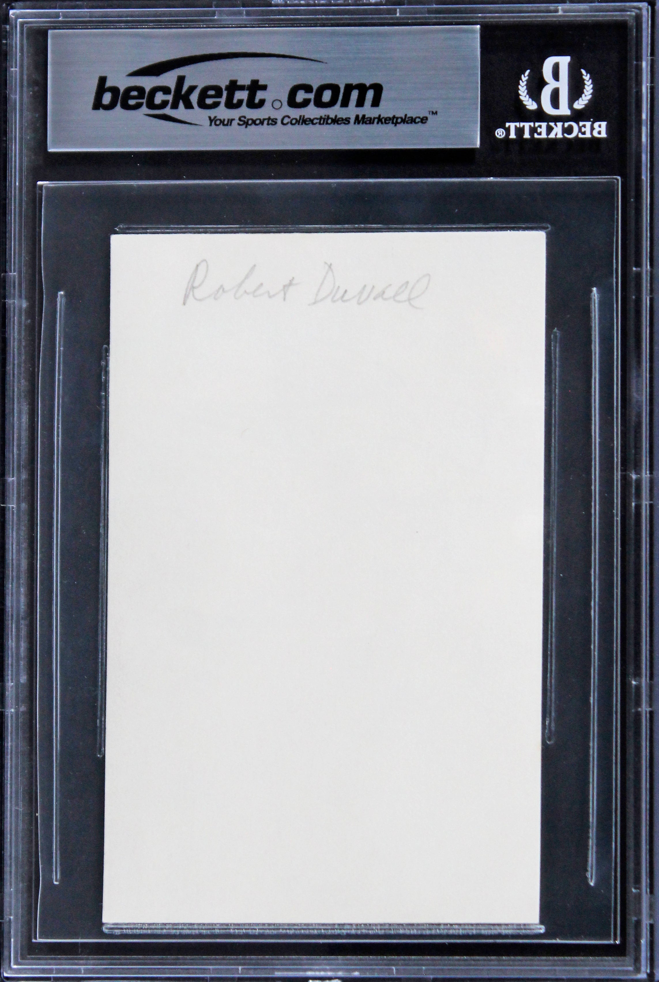 Robert Duvall The Godfather Authentic Signed 3x5 Index Card BAS Slabbed