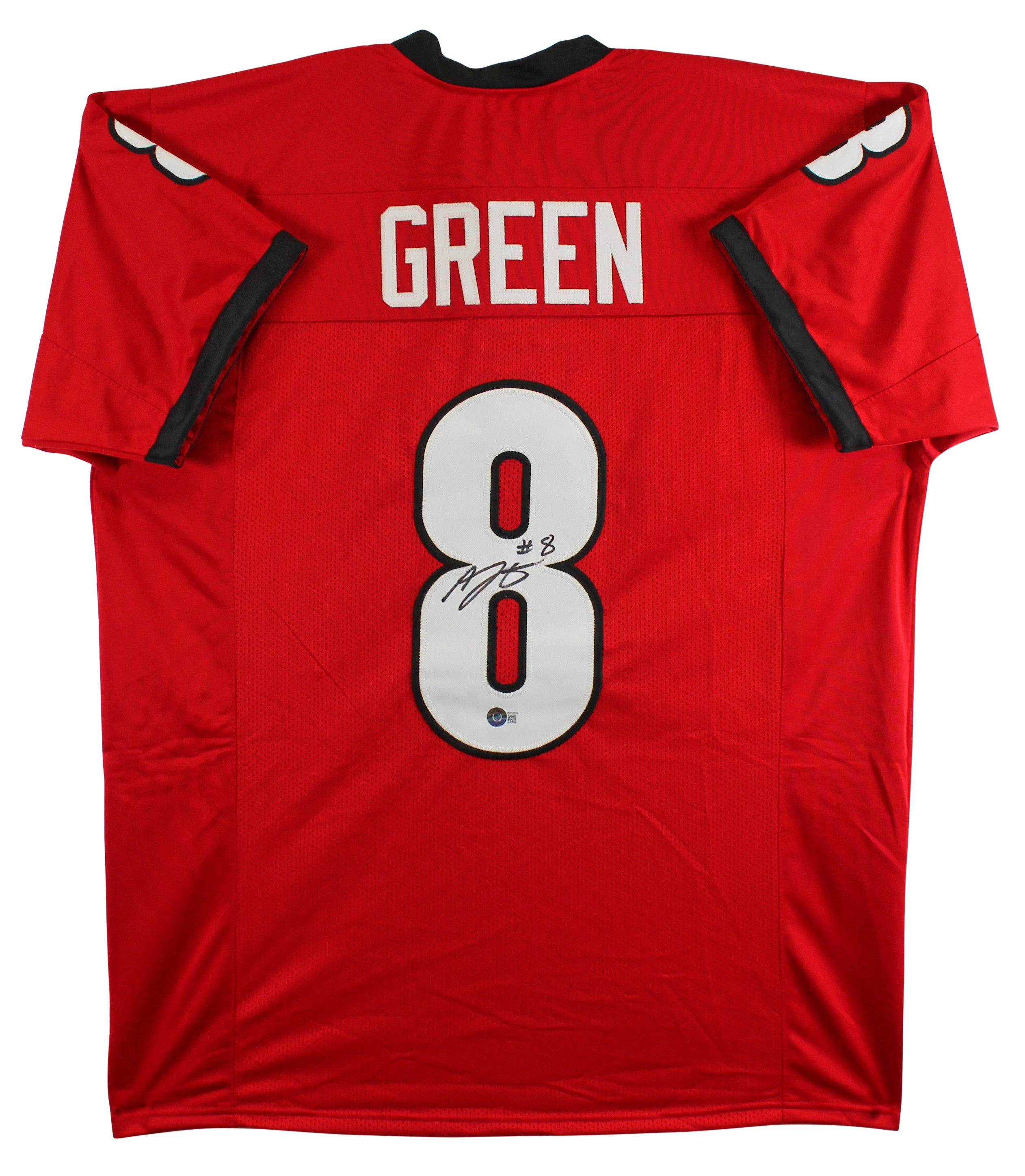 Georgia A.J. Green Authentic Signed Red Pro Style Jersey BAS Witnessed