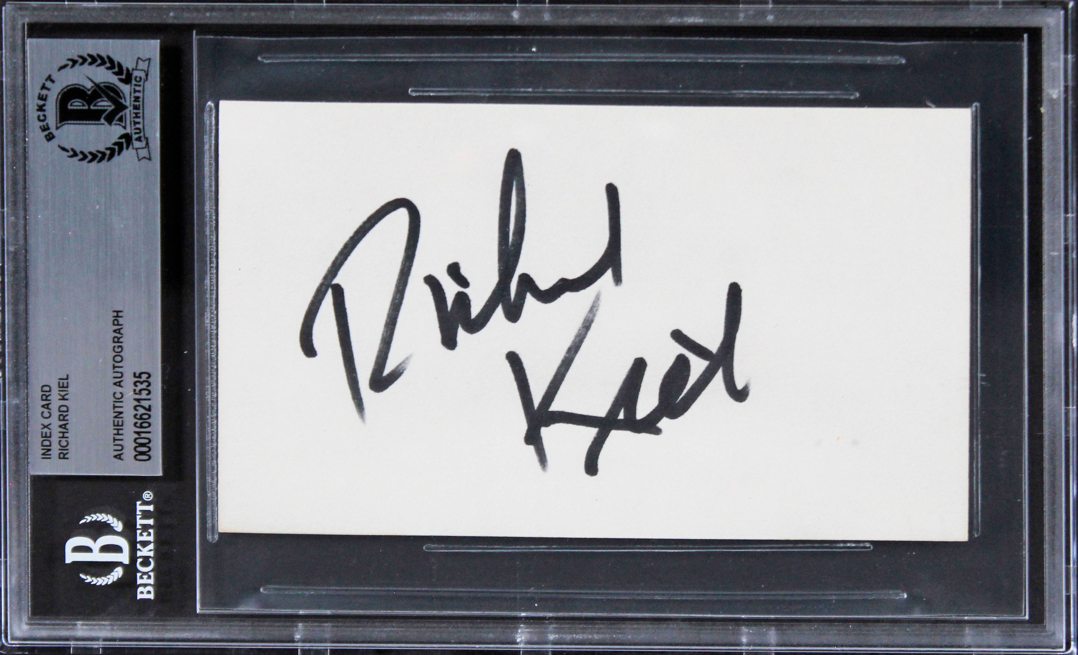 Richard Kiel James Bond Authentic Signed 3x5 Index Card Autographed BAS Slabbed