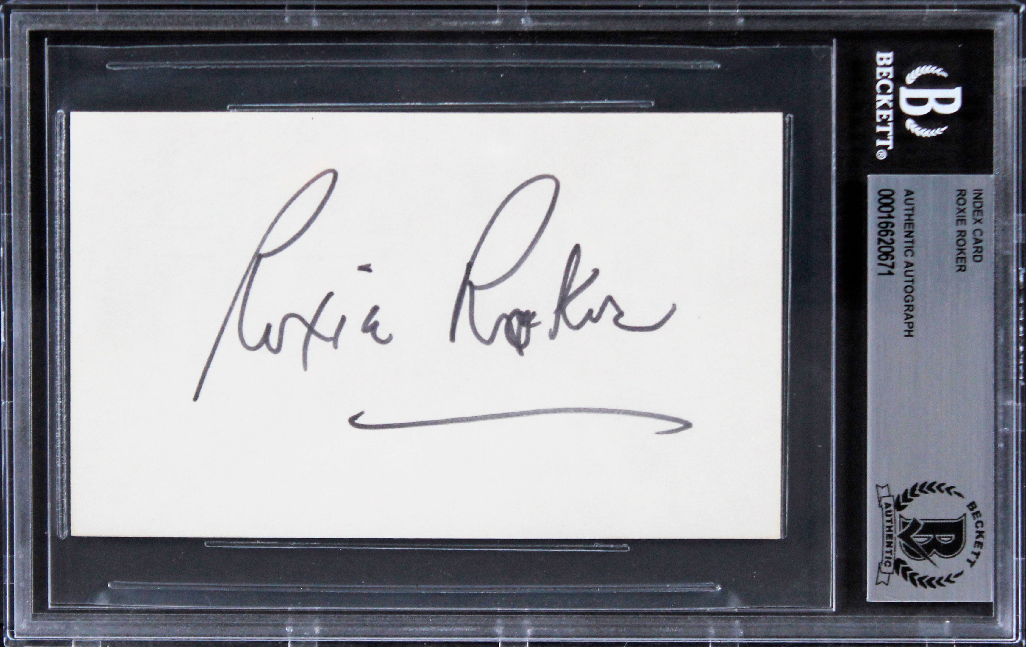 Roxie Roker The Jeffersons Authentic Signed 3x5 Index Card BAS Slabbed