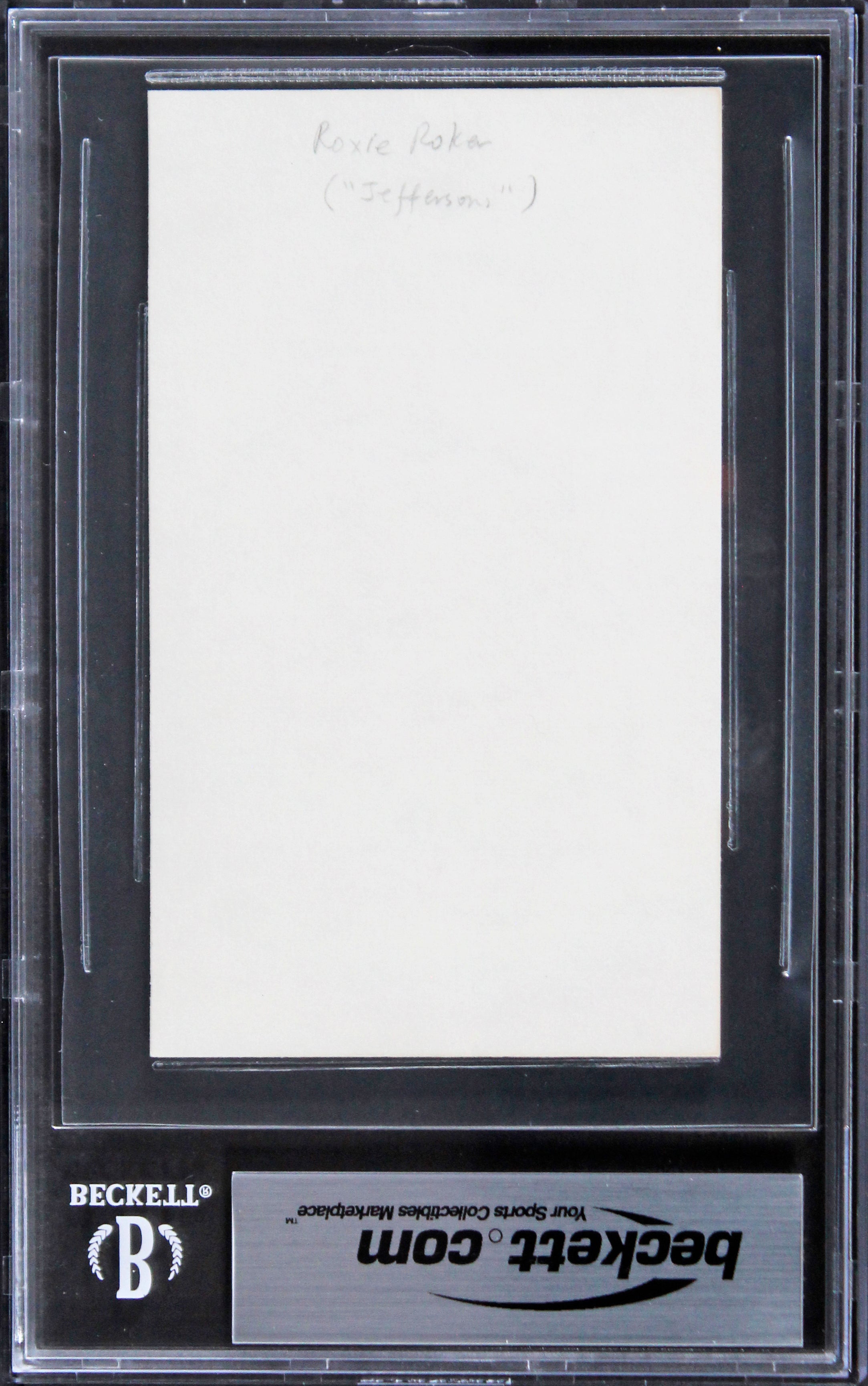 Roxie Roker The Jeffersons Authentic Signed 3x5 Index Card BAS Slabbed