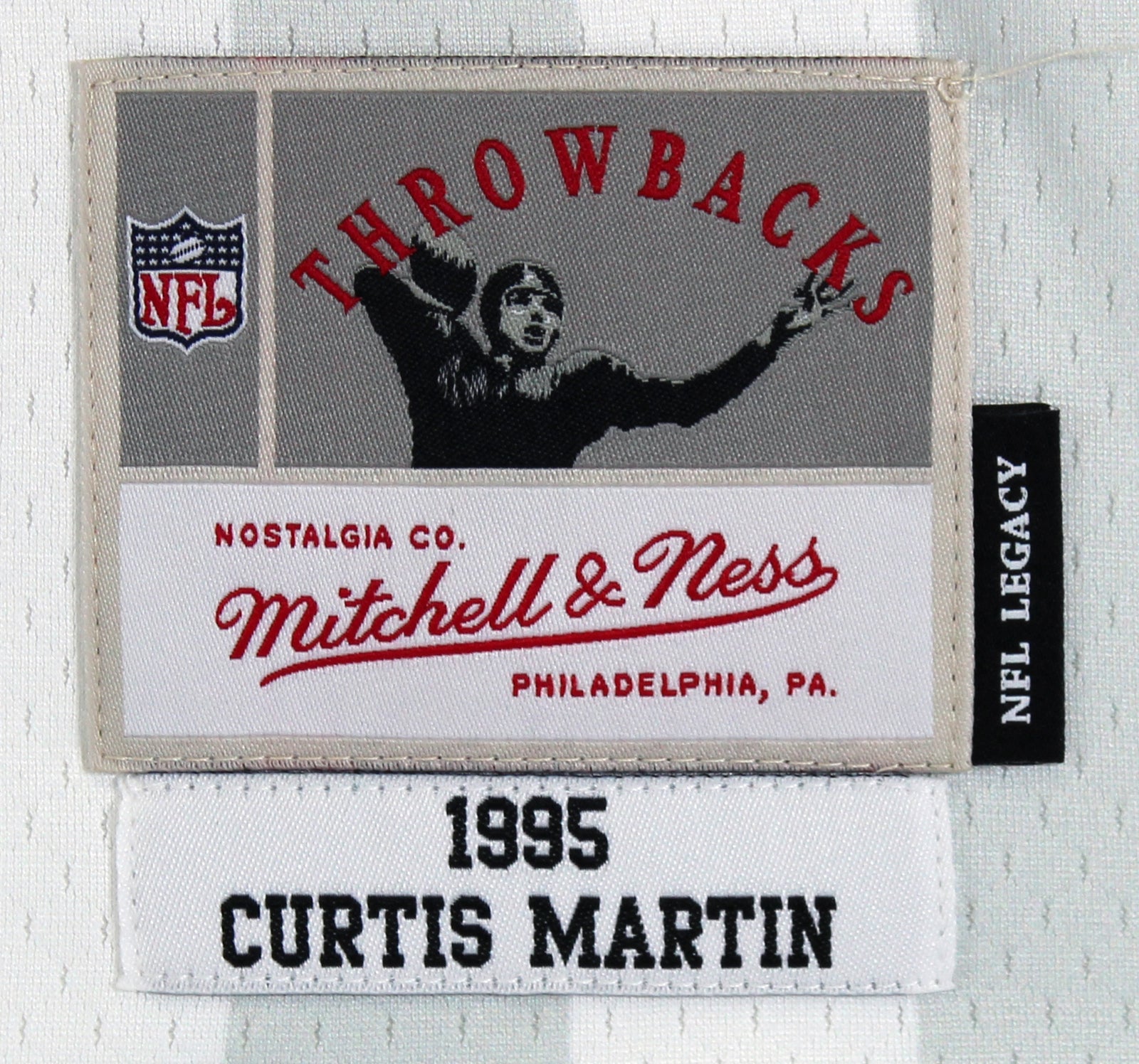Patriots Curtis Martin "2x Insc" Authentic Signed White M&N Jersey PSA/DNA Itp
