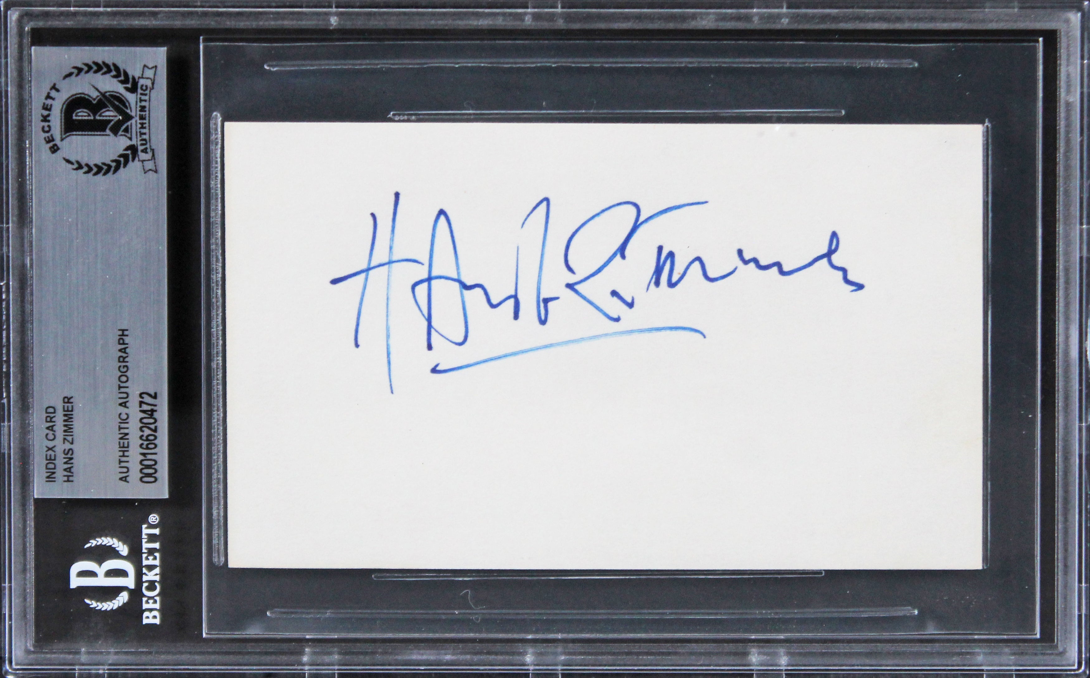 Hans Zimmer The Lion King Authentic Signed 3x5 Index Card BAS Slabbed 1