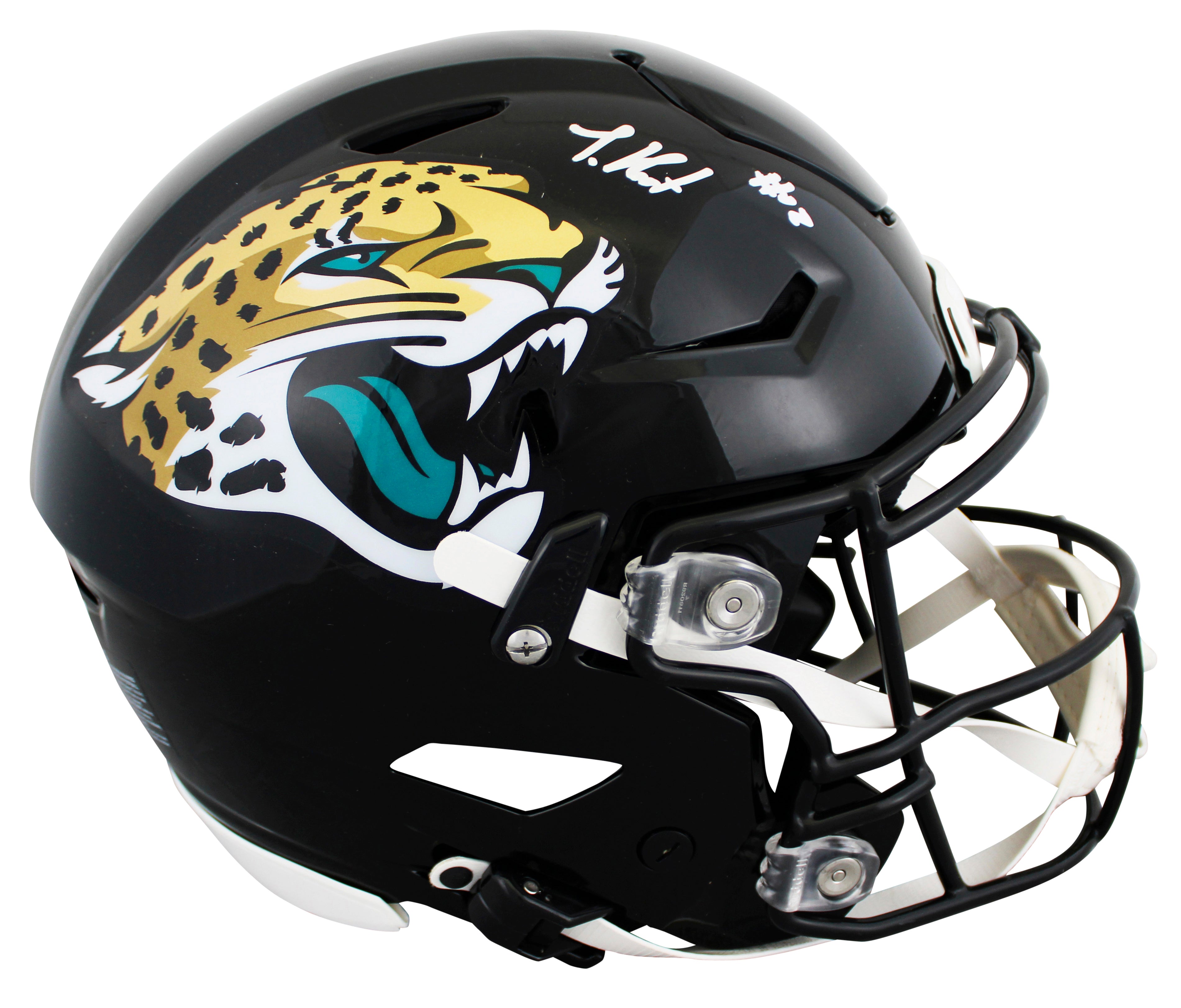 Jaguars Travis Hunter Authentic Signed Speed Flex Full Size Helmet BAS Witnessed