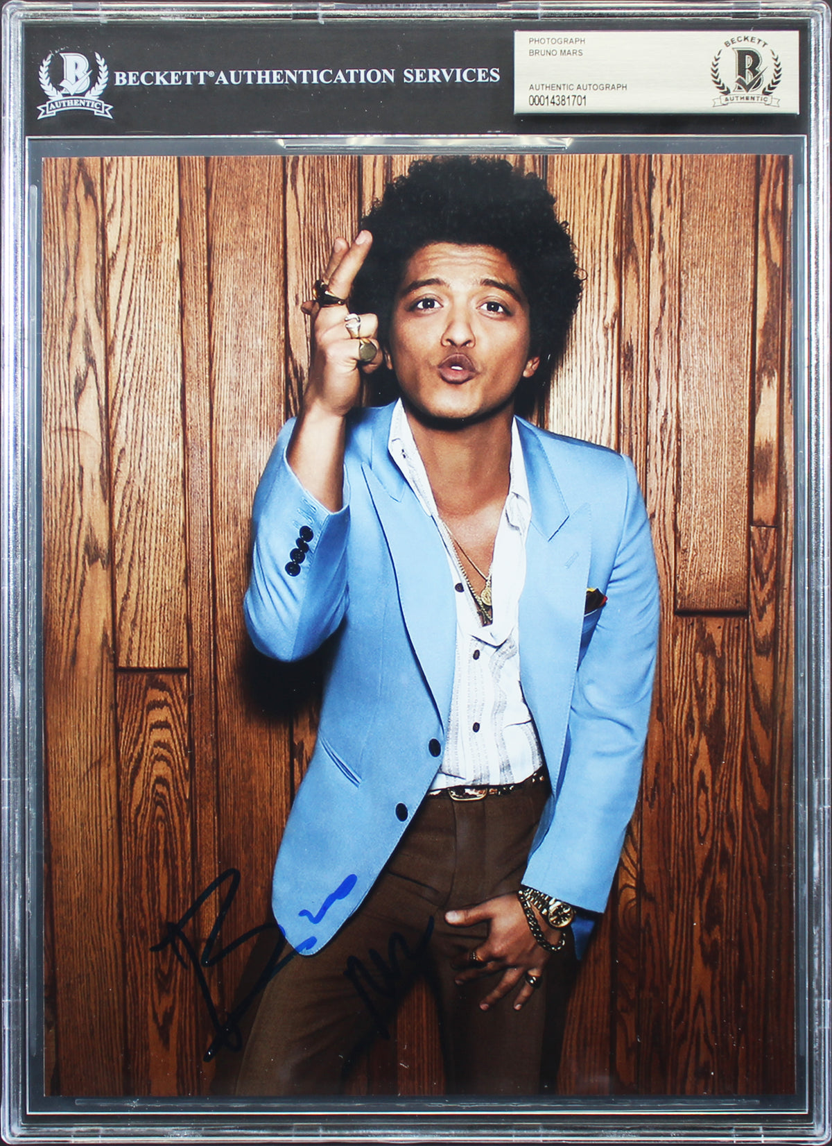 Bruno Mars Authentic Signed 8x10 Photo Autographed BAS Slabbed