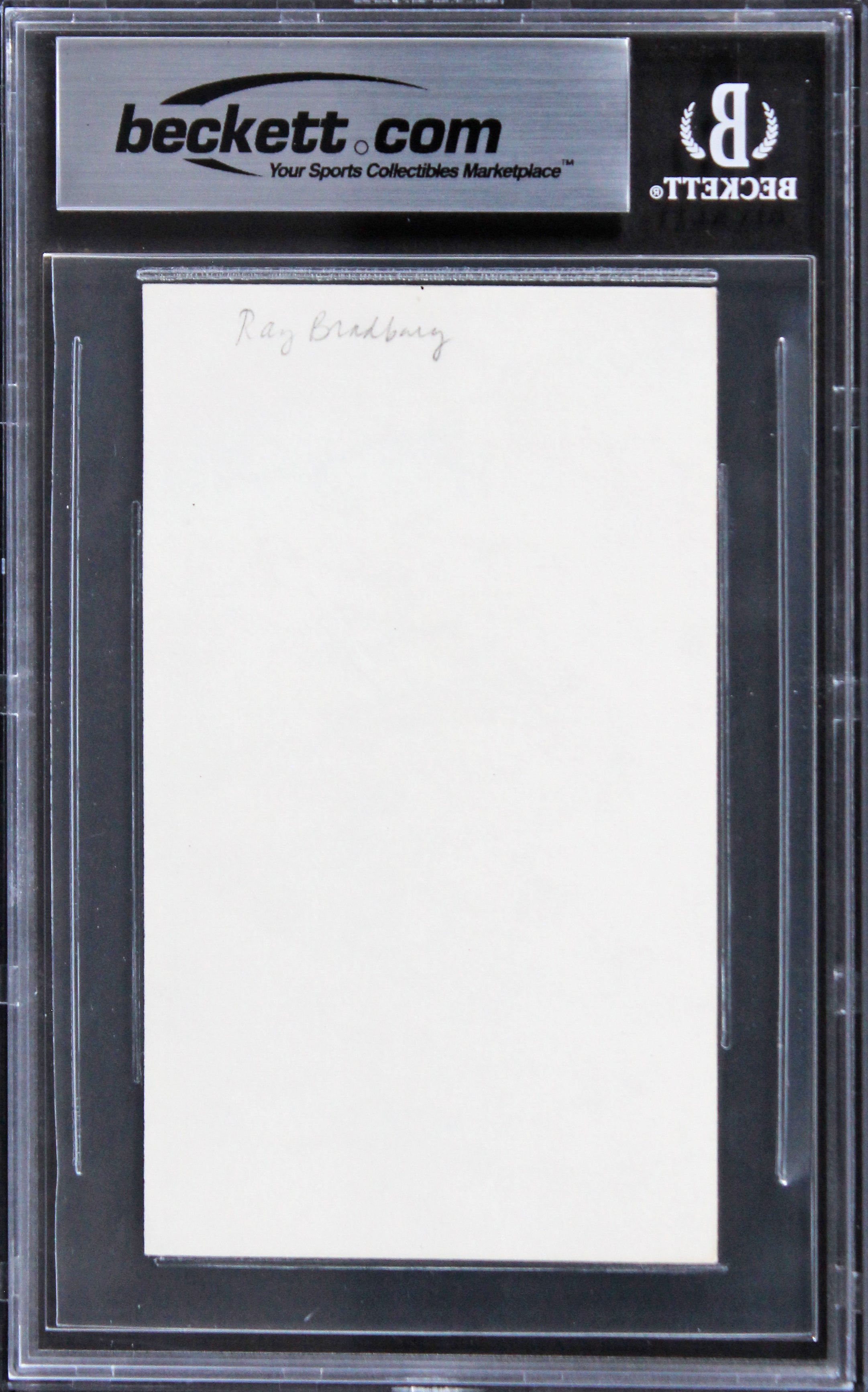Ray Bradbury Fahrenheit 451 Authentic Signed 3x5 Index Card BAS Slabbed 1