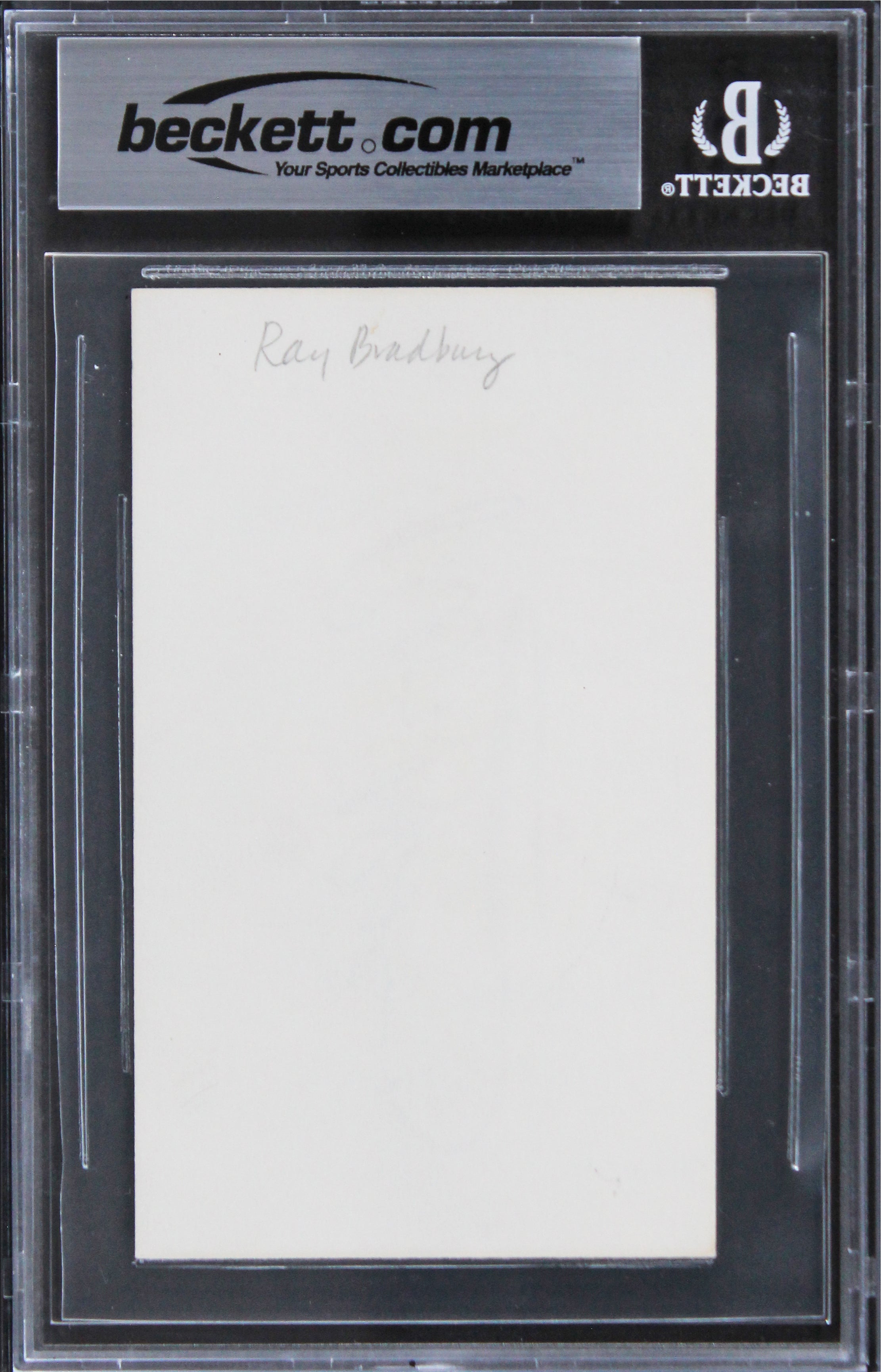 Ray Bradbury Fahrenheit 451 Authentic Signed 3x5 Index Card BAS Slabbed 2