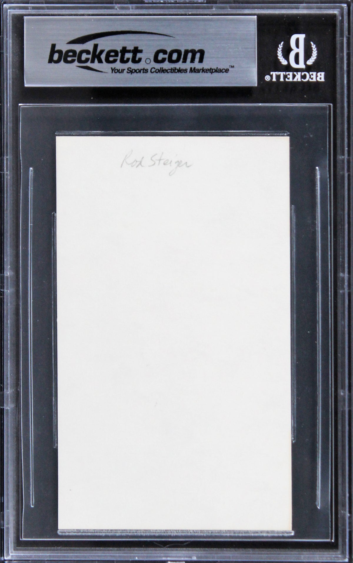 Rod Steiger In The Heat of the Night Signed 3x5 Index Card BAS Slabbed 2