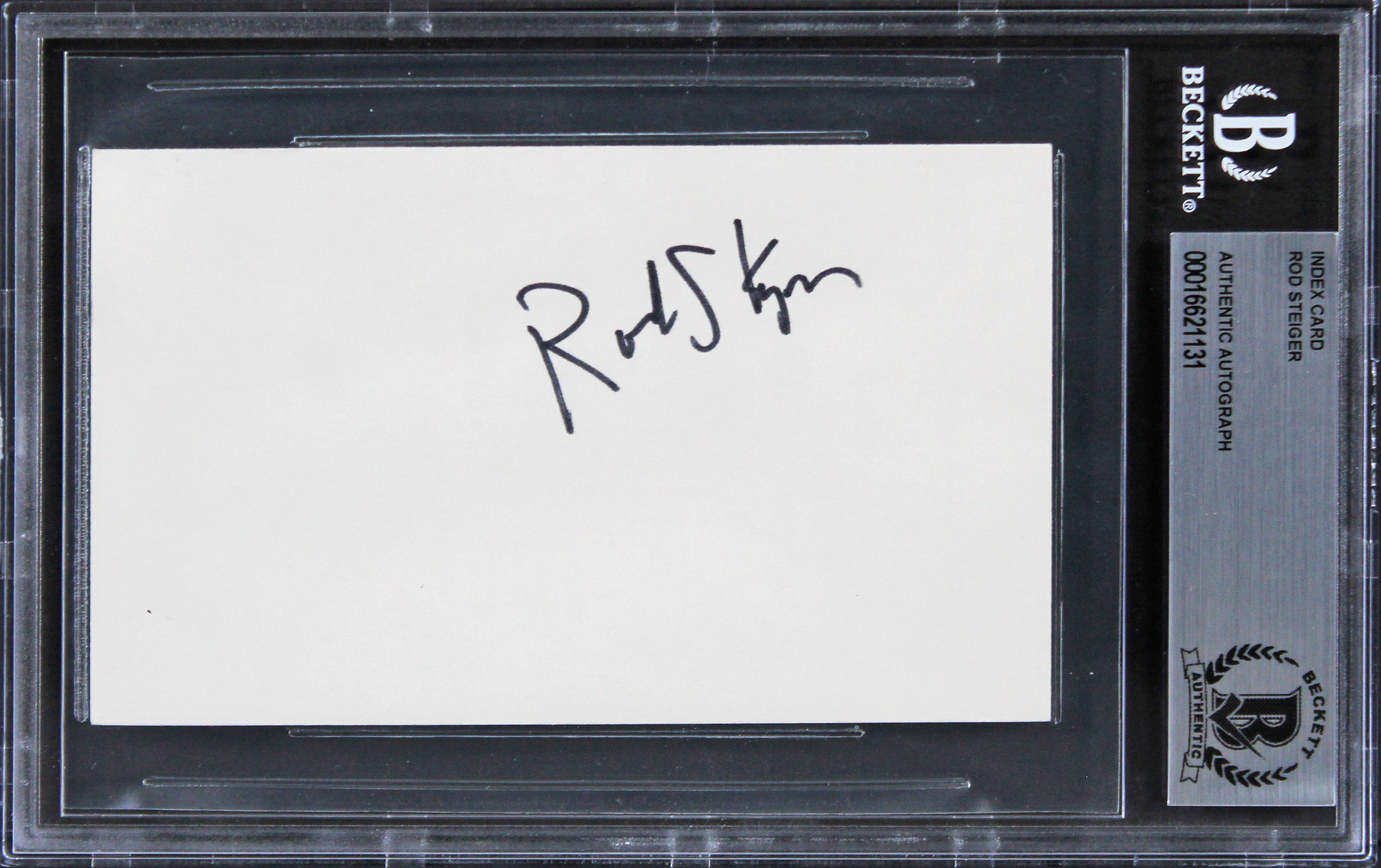 Rod Steiger In The Heat of the Night Signed 3x5 Index Card BAS Slabbed 4