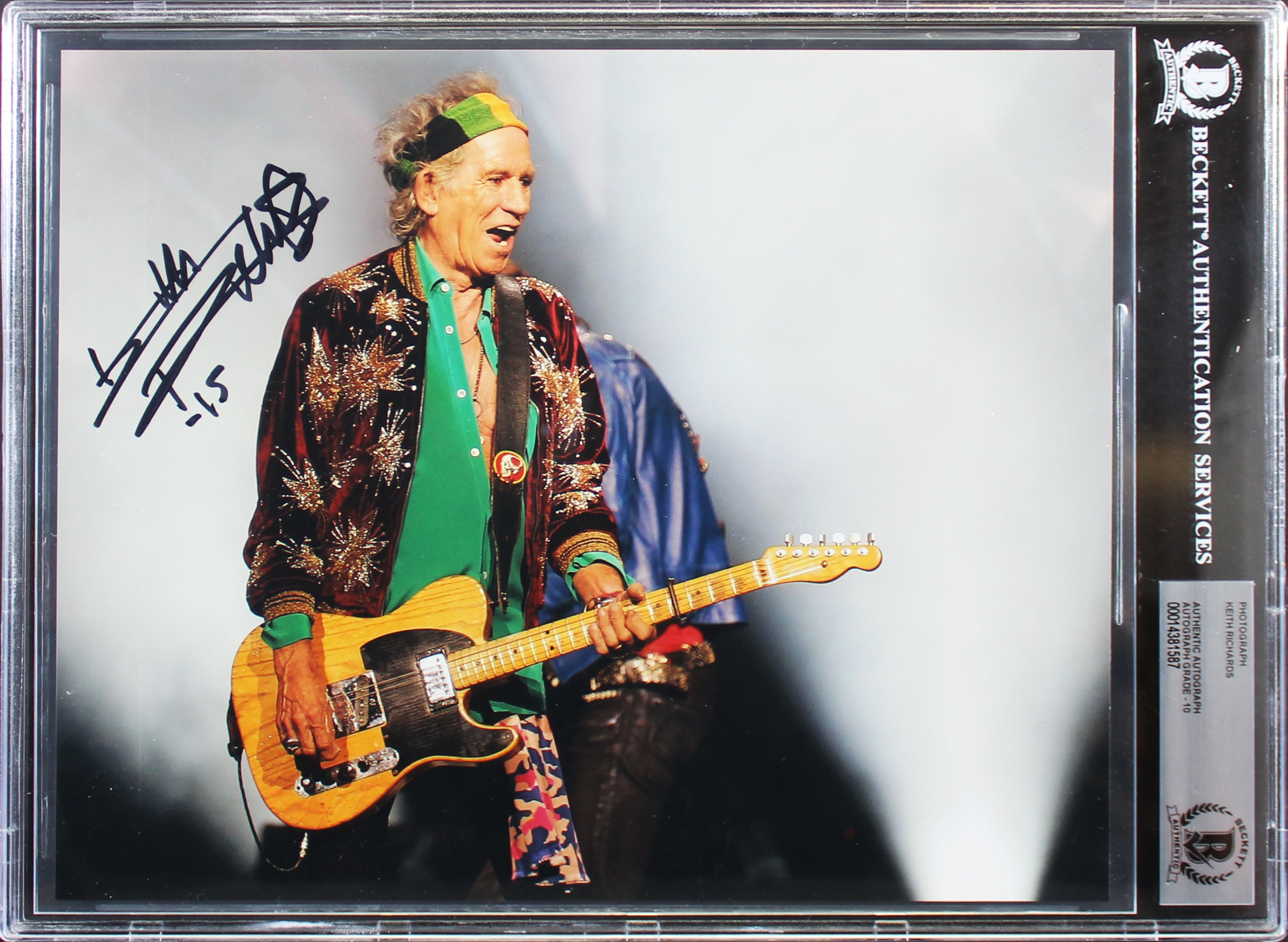 Keith Richards Rolling Stones Authentic Signed 8x10 Photo Auto 10! BAS Slabbed