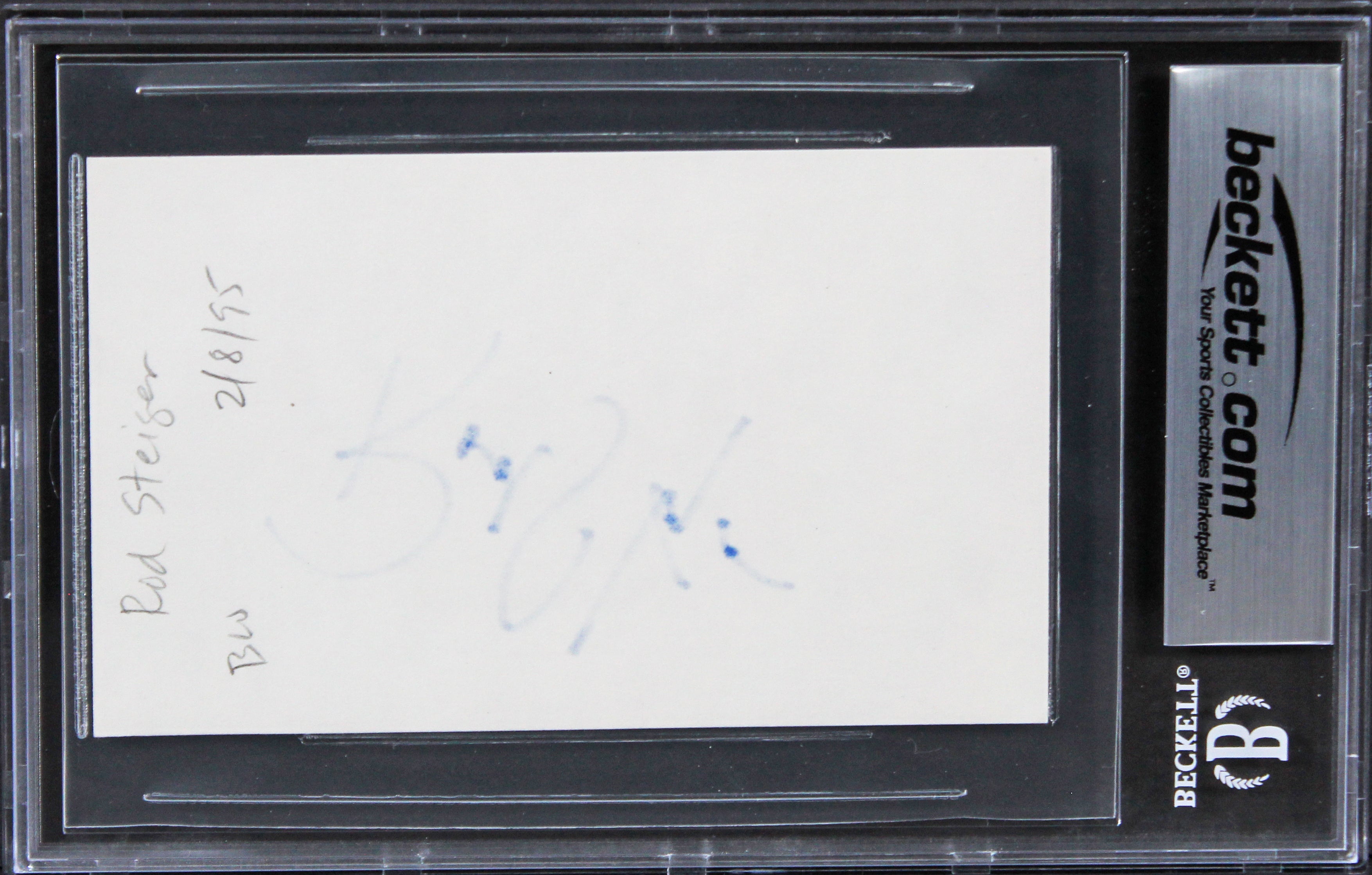 Rod Steiger In The Heat of the Night Signed 3x5 Index Card BAS Slabbed 5