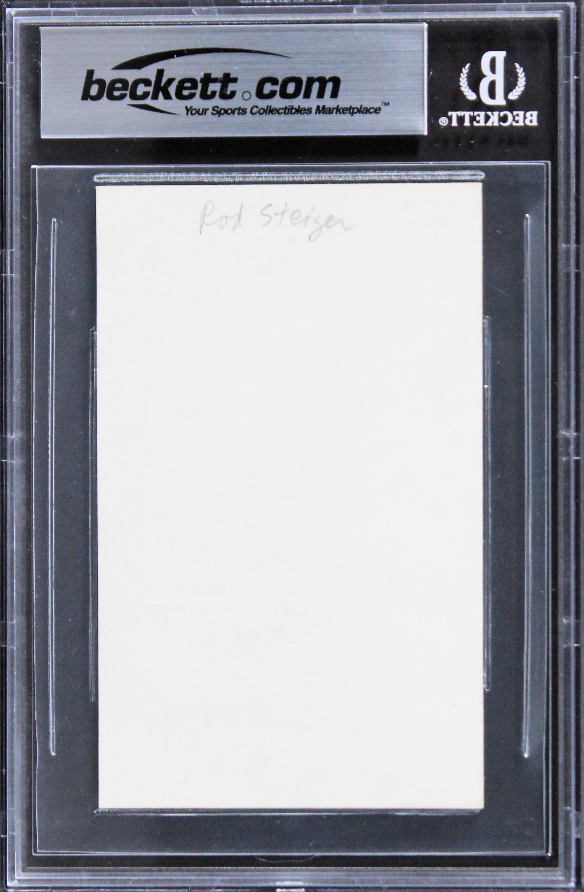 Rod Steiger In The Heat of the Night Signed 3x5 Index Card BAS Slabbed 6