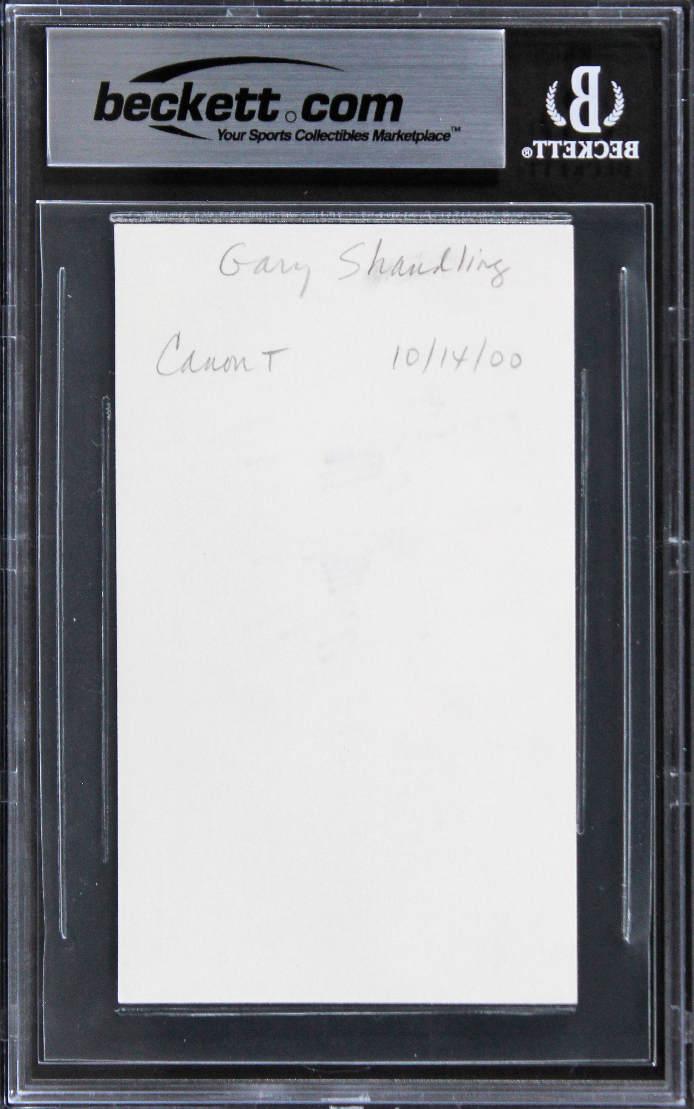 Garry Shandling The Larry Sanders Show Signed 3x5 Index Card BAS Slabbed