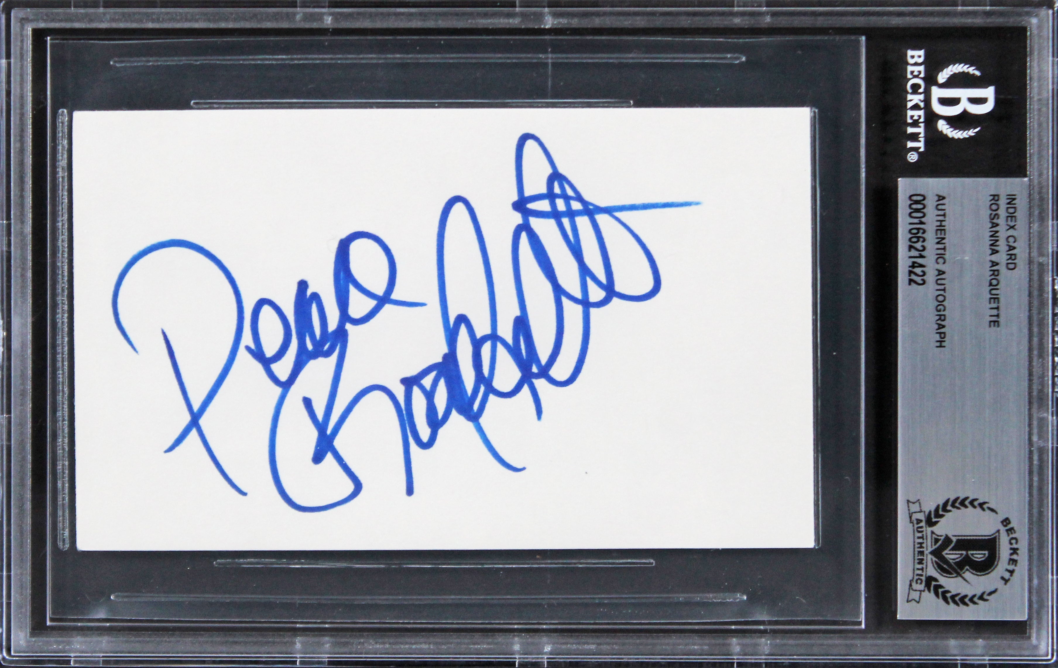 Rosanna Arquette Pulp Fiction Authentic Signed 3x5 Index Card BAS Slabbed 1