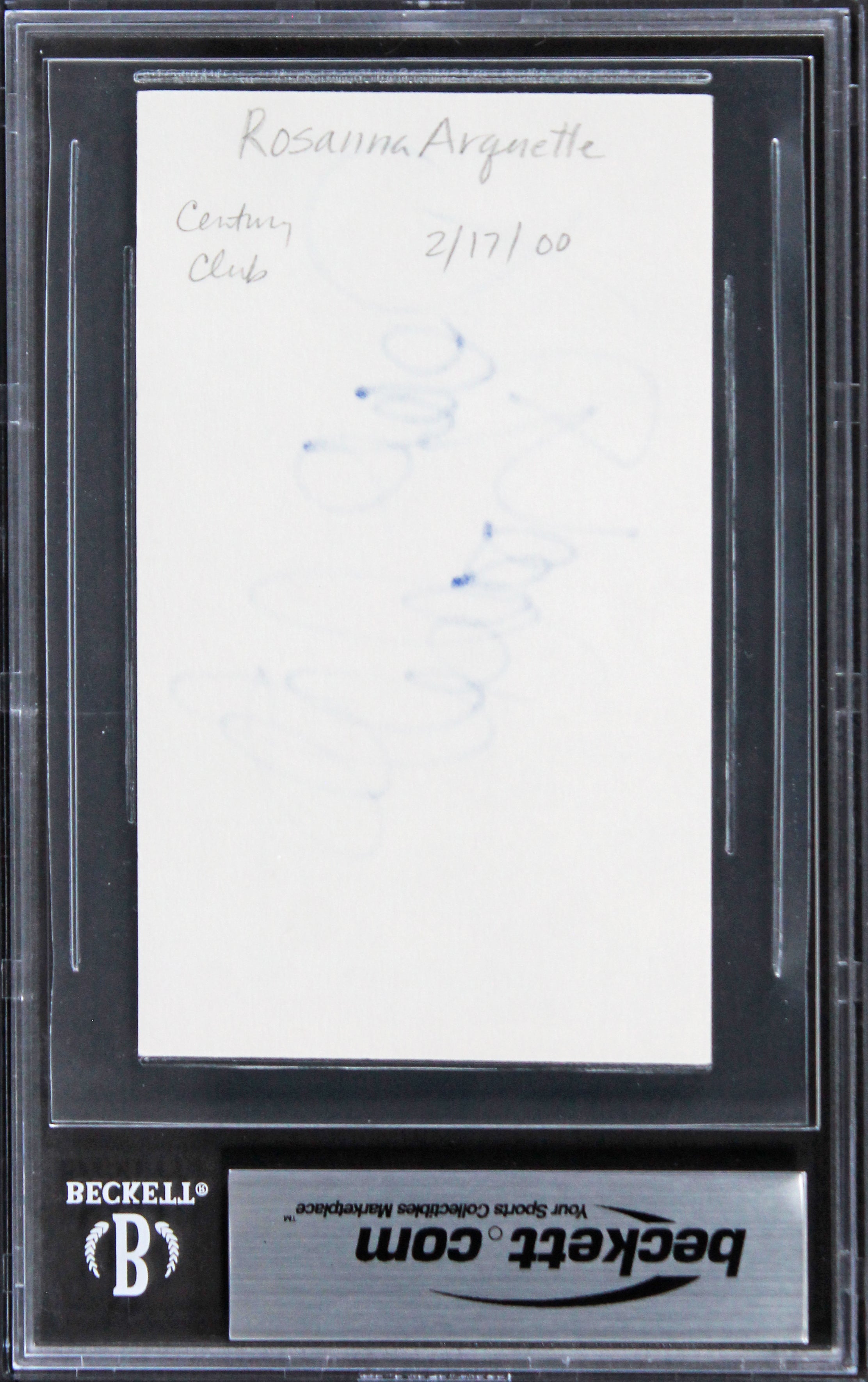 Rosanna Arquette Pulp Fiction Authentic Signed 3x5 Index Card BAS Slabbed 1