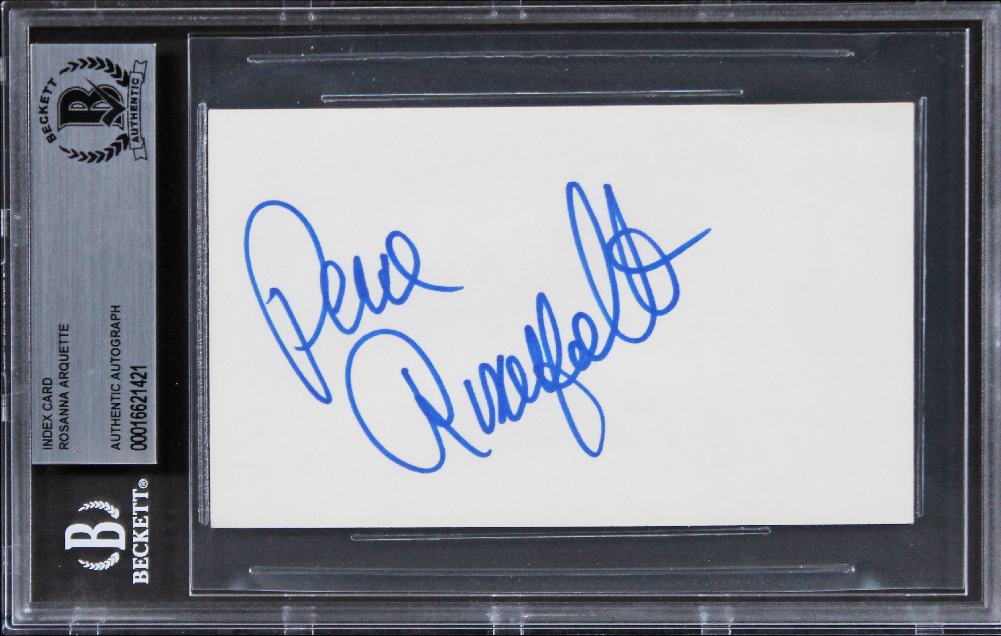 Rosanna Arquette Pulp Fiction Authentic Signed 3x5 Index Card BAS Slabbed 2