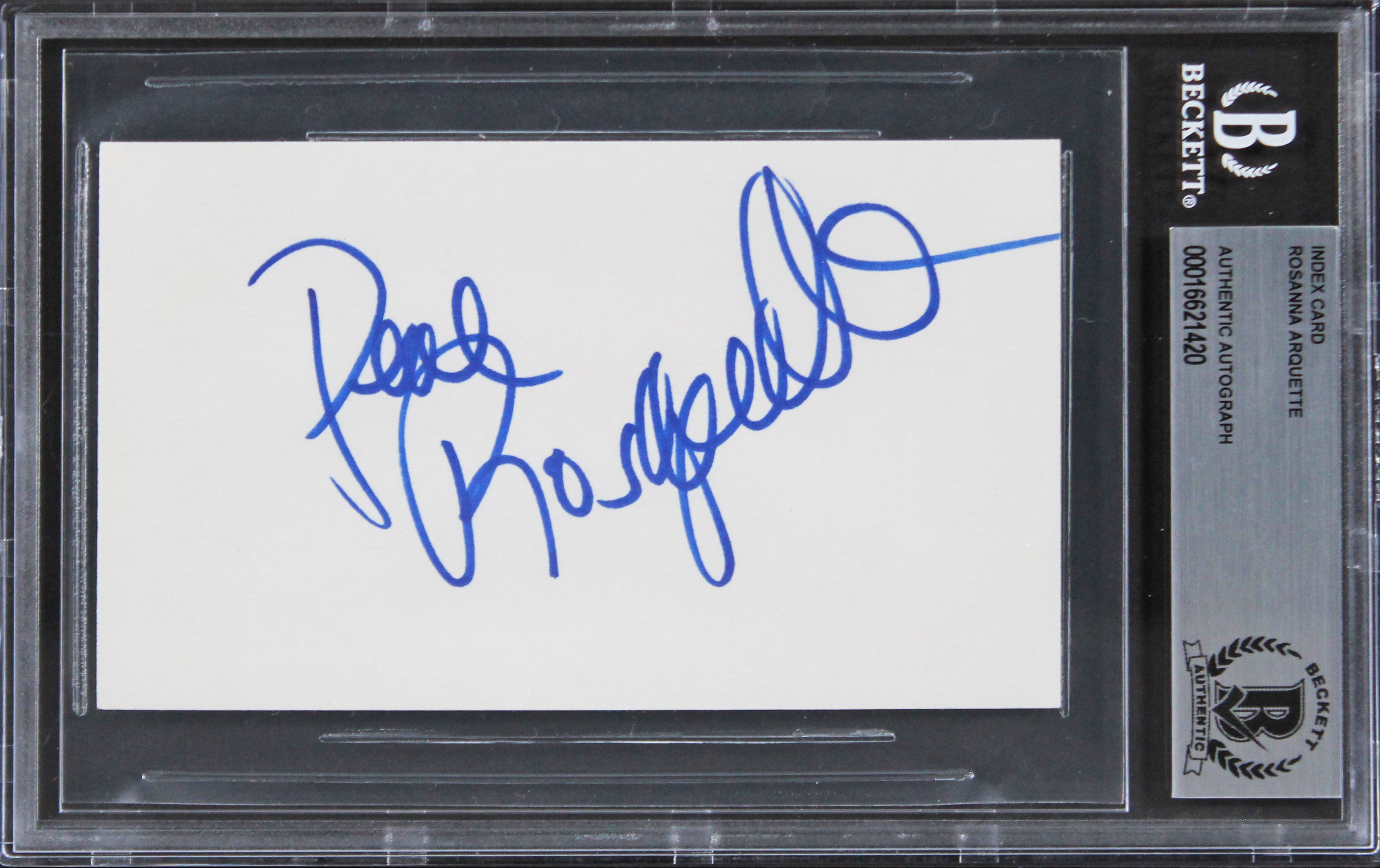 Rosanna Arquette Pulp Fiction Authentic Signed 3x5 Index Card BAS Slabbed 3