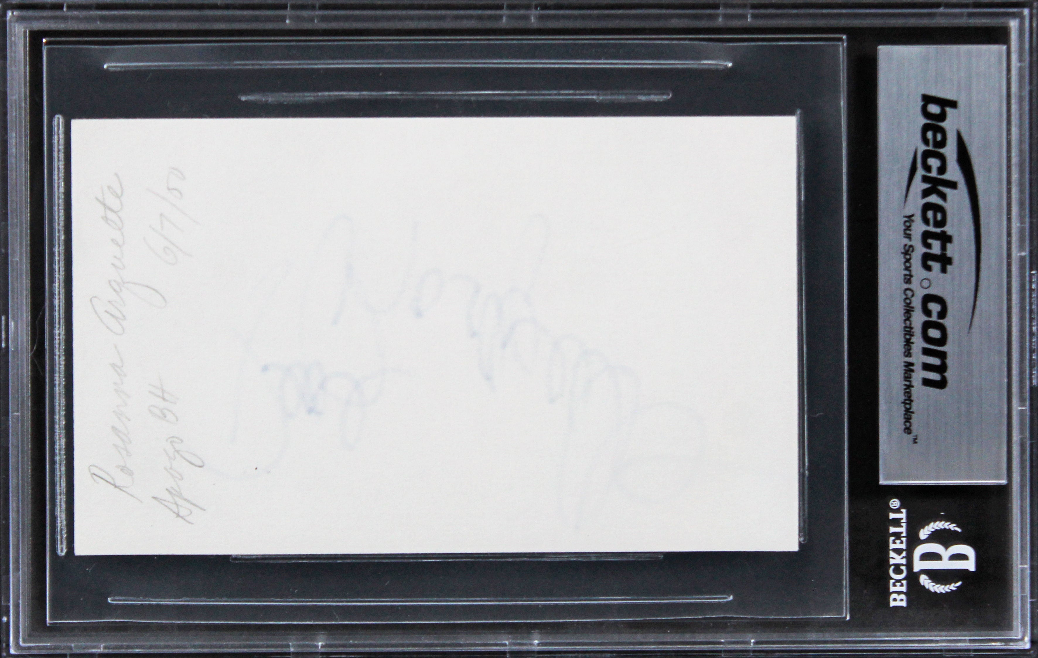 Rosanna Arquette Pulp Fiction Authentic Signed 3x5 Index Card BAS Slabbed 3